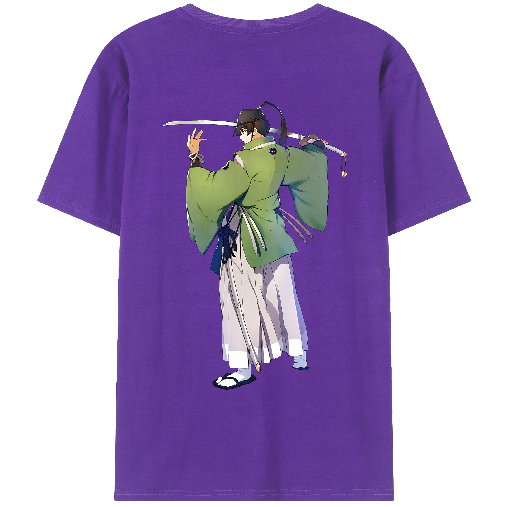 （画像用） 刀剣乱舞 Touken Ranbu 綿100％ メンズ半袖Tシャツ（バックプリント） 通気性