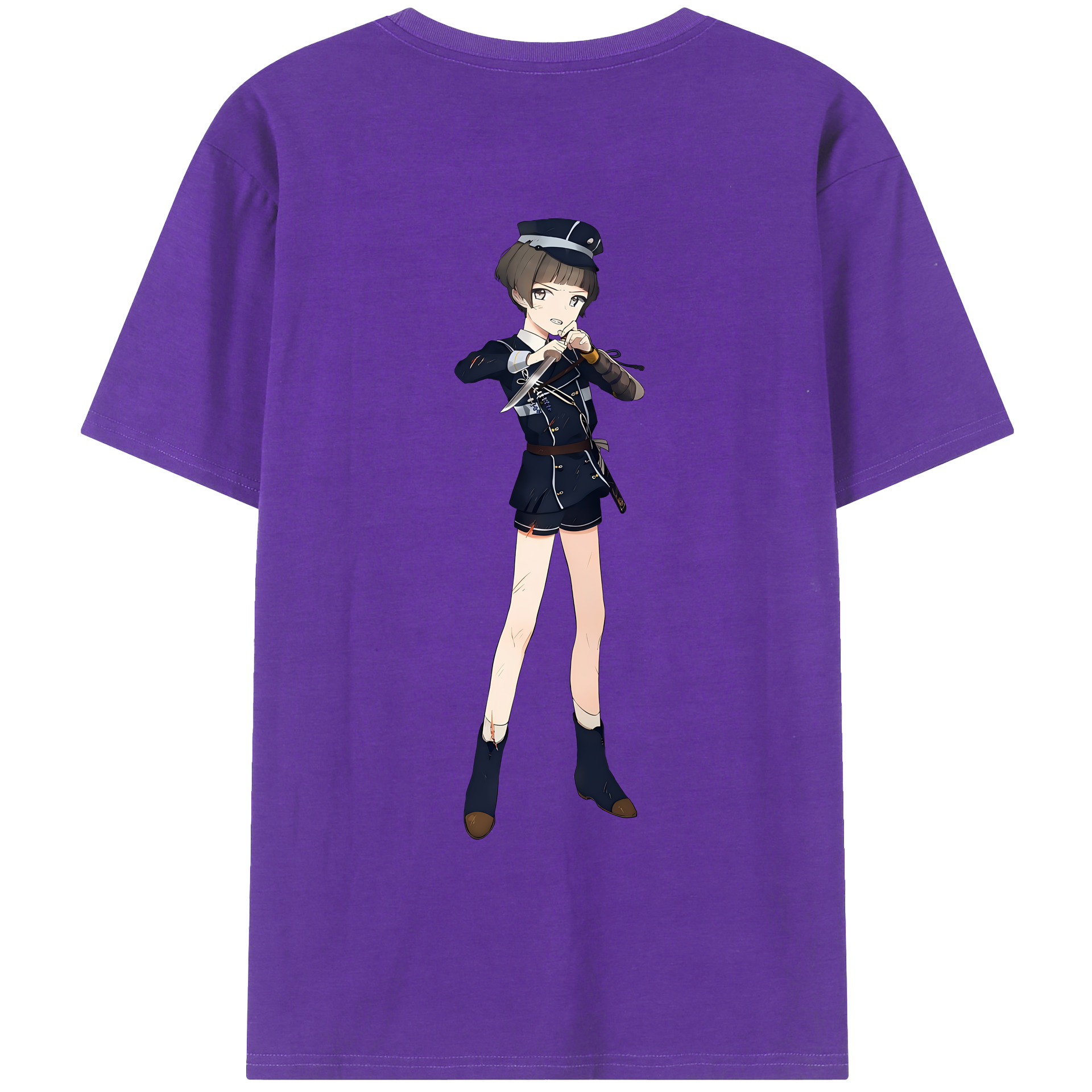（画像用） 刀剣乱舞 Touken Ranbu 綿100％ メンズ半袖Tシャツ（バックプリント） 通気性