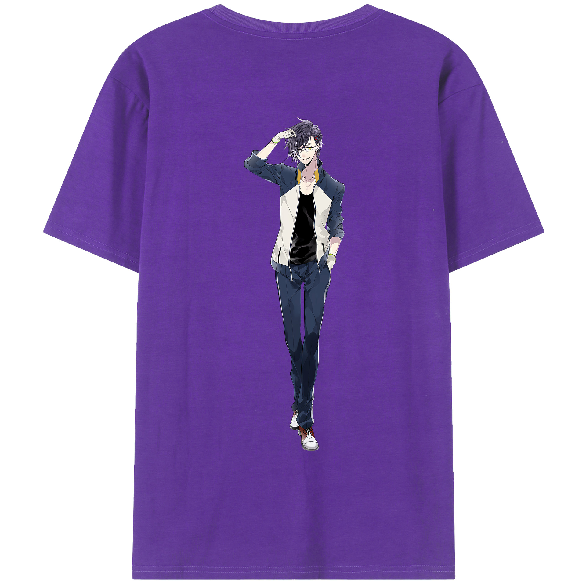 （画像用） 刀剣乱舞 Touken Ranbu 綿100％ メンズ半袖Tシャツ（バックプリント） 通気性