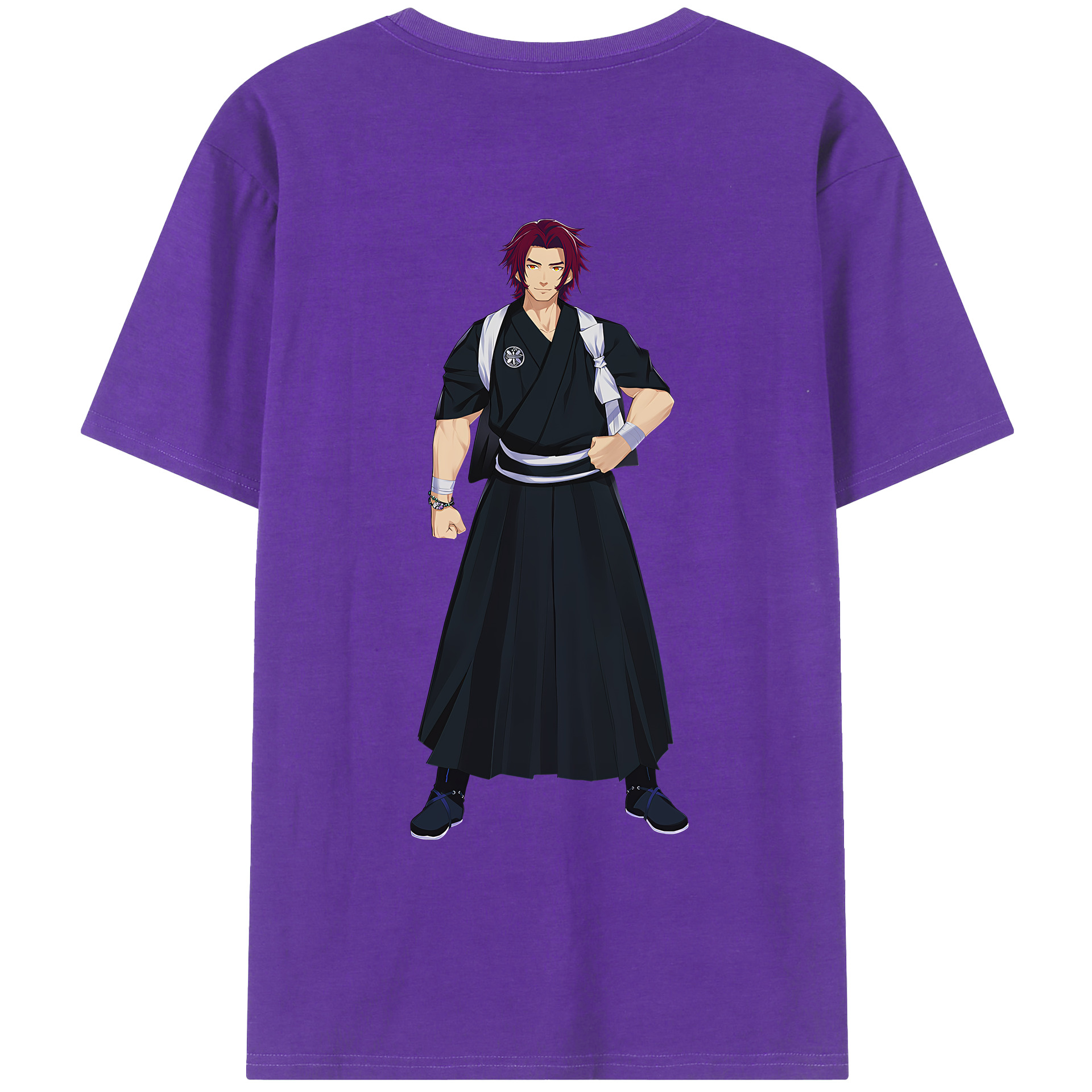 （画像用） 刀剣乱舞 Touken Ranbu 綿100％ メンズ半袖Tシャツ（バックプリント） 通気性