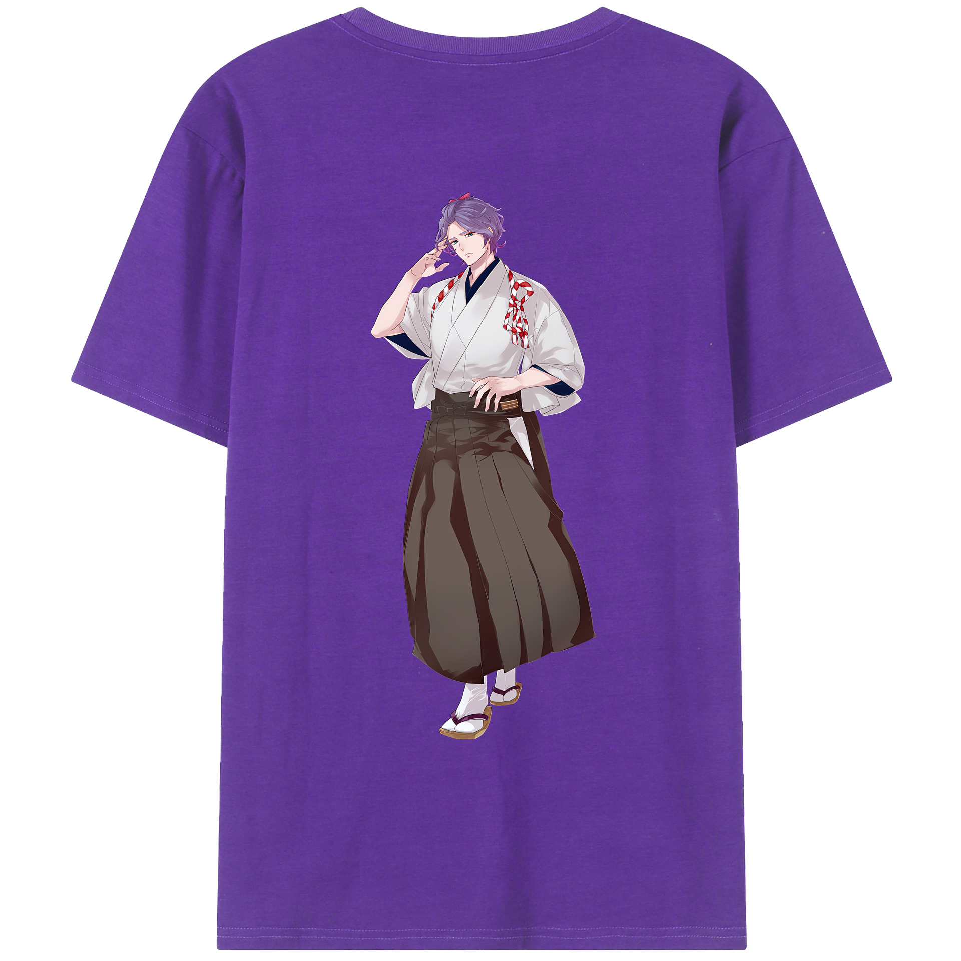 （画像用） 刀剣乱舞 Touken Ranbu 綿100％ メンズ半袖Tシャツ（バックプリント） 通気性