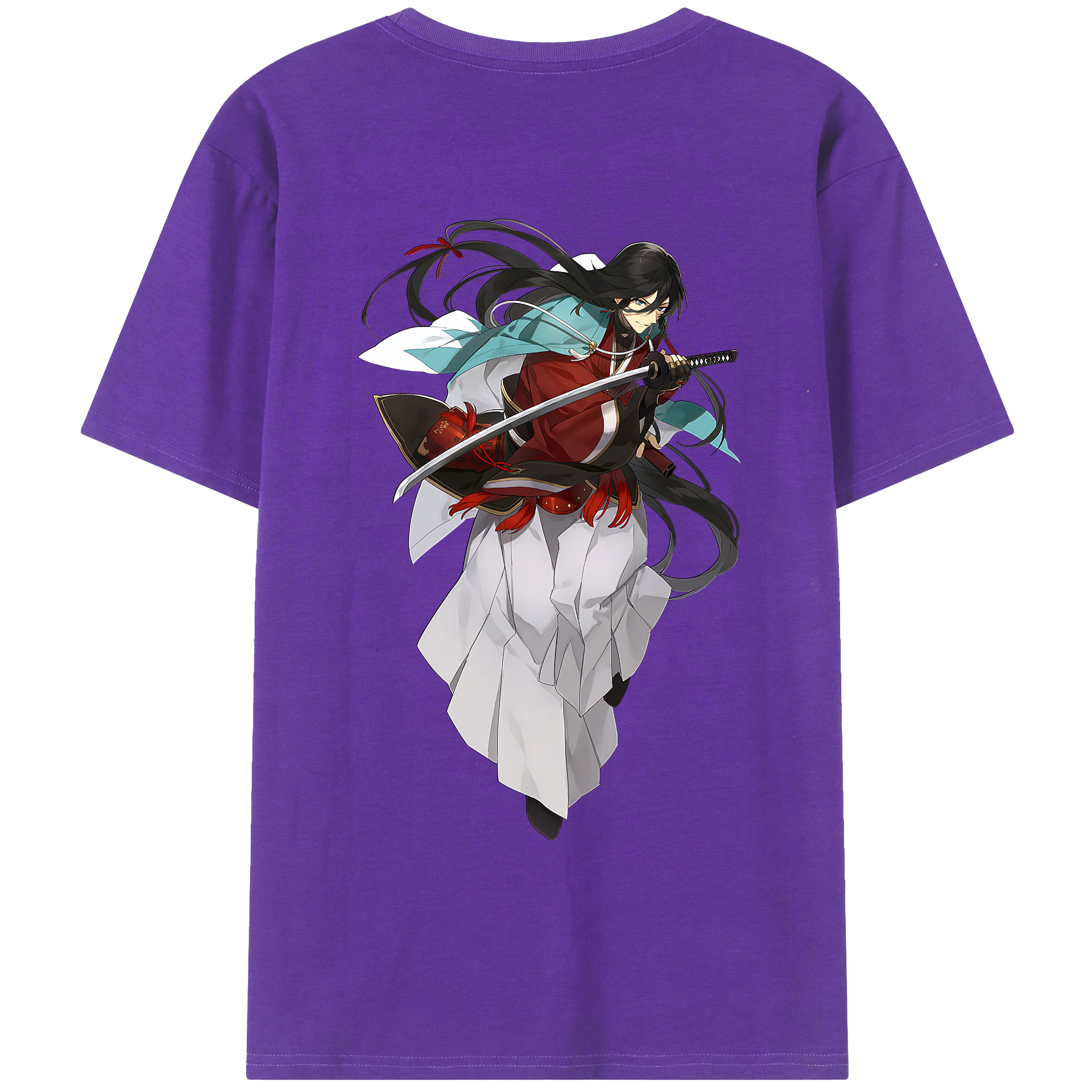 （画像用） 刀剣乱舞 Touken Ranbu 綿100％ メンズ半袖Tシャツ（バックプリント） 通気性
