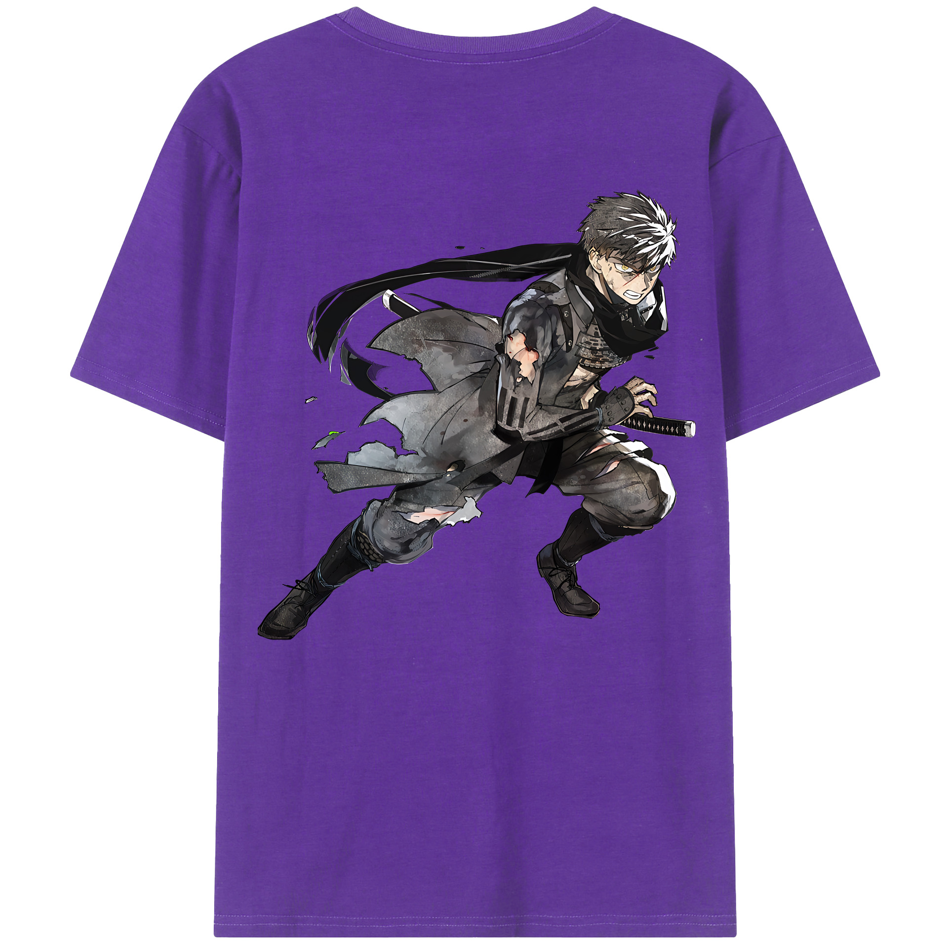 （画像用） 刀剣乱舞 Touken Ranbu 綿100％ メンズ半袖Tシャツ（バックプリント） 通気性