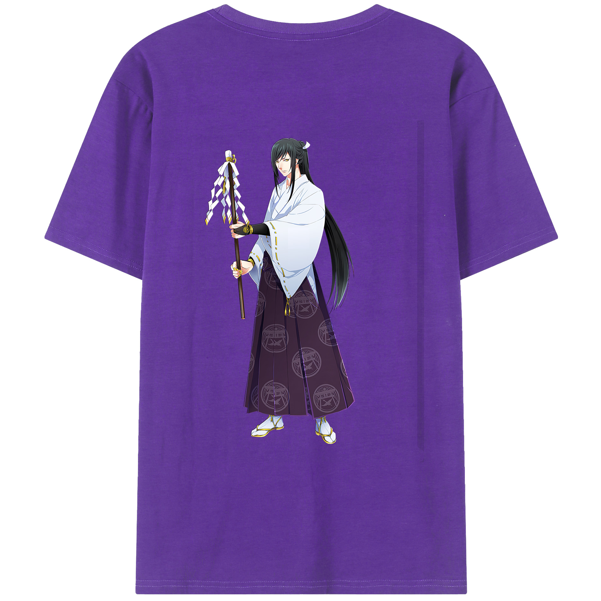 （画像用） 刀剣乱舞 Touken Ranbu 綿100％ メンズ半袖Tシャツ（バックプリント） 通気性