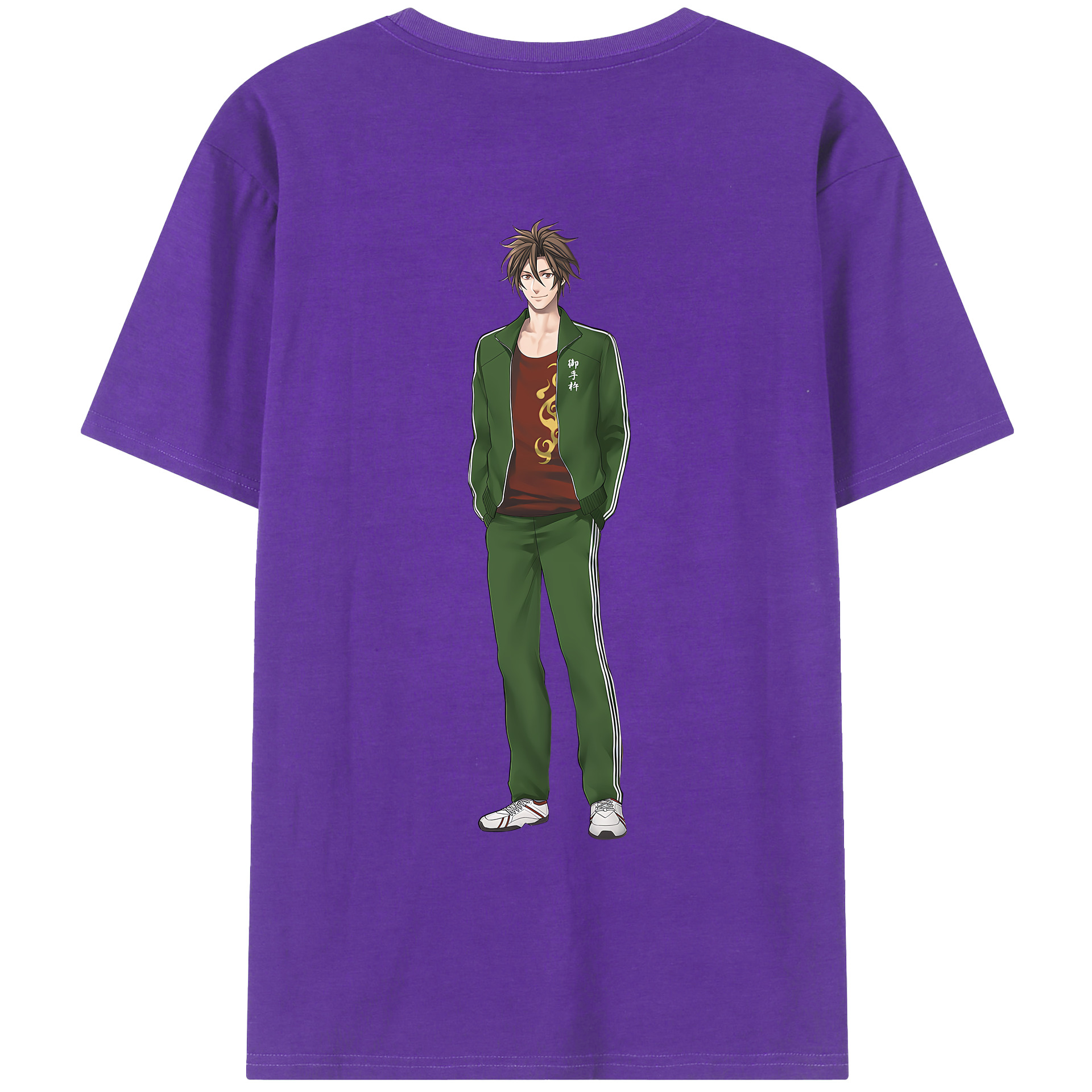 （画像用） 刀剣乱舞 Touken Ranbu 綿100％ メンズ半袖Tシャツ（バックプリント） 通気性