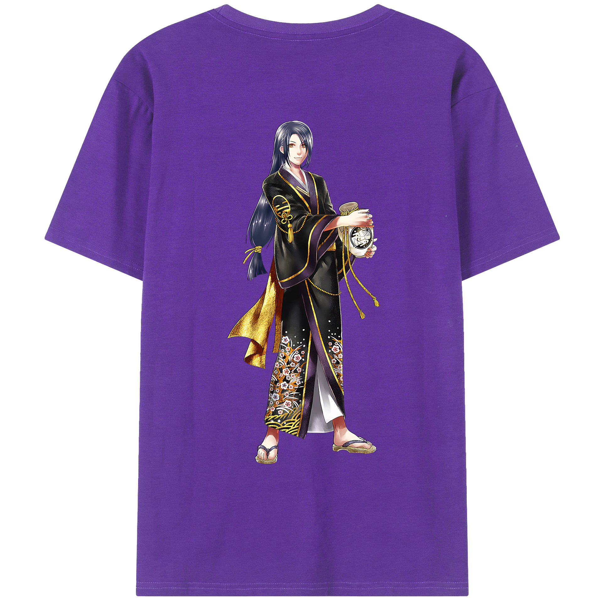 （画像用） 刀剣乱舞 Touken Ranbu 綿100％ メンズ半袖Tシャツ（バックプリント） 通気性
