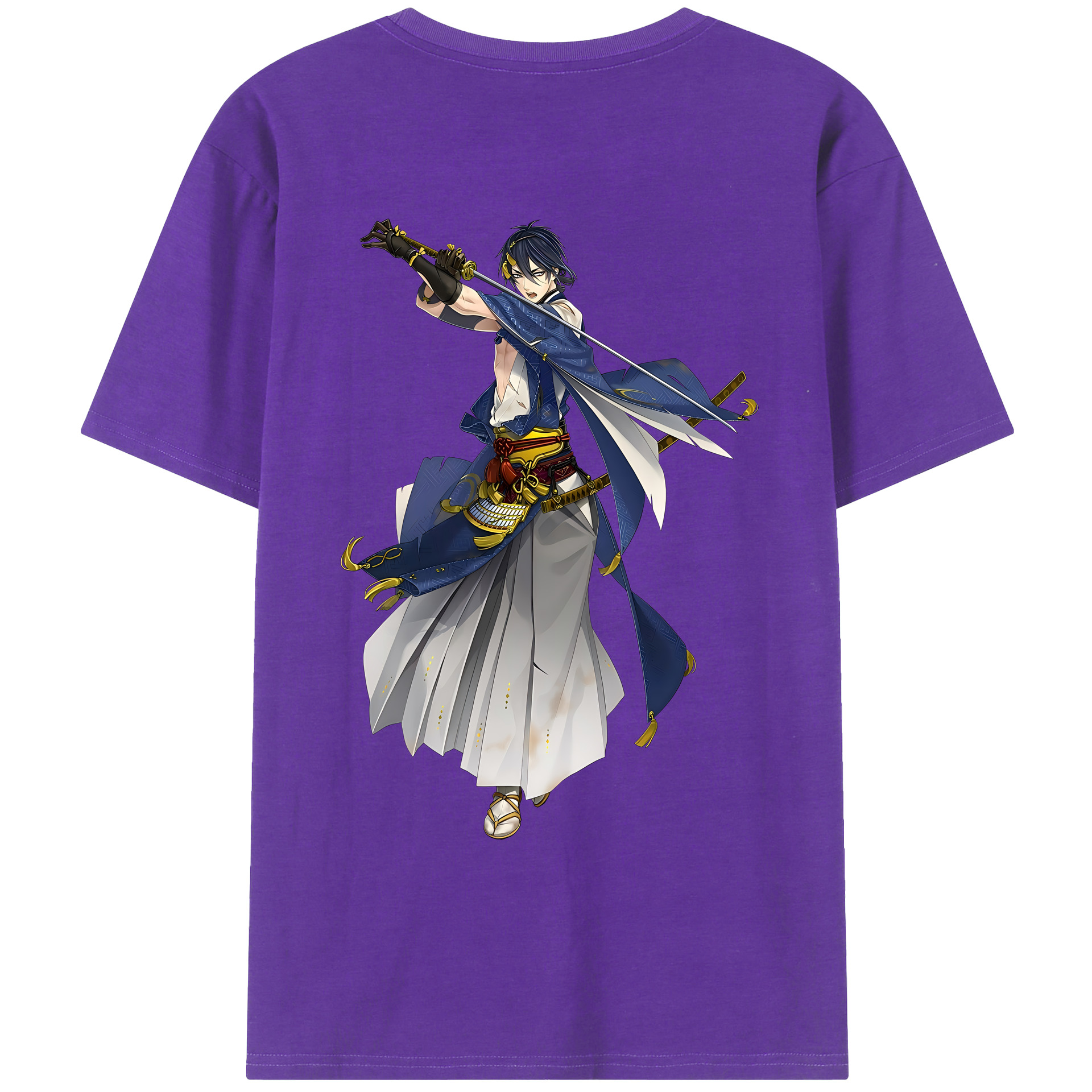（画像用） 刀剣乱舞 Touken Ranbu 綿100％ メンズ半袖Tシャツ（バックプリント） 通気性
