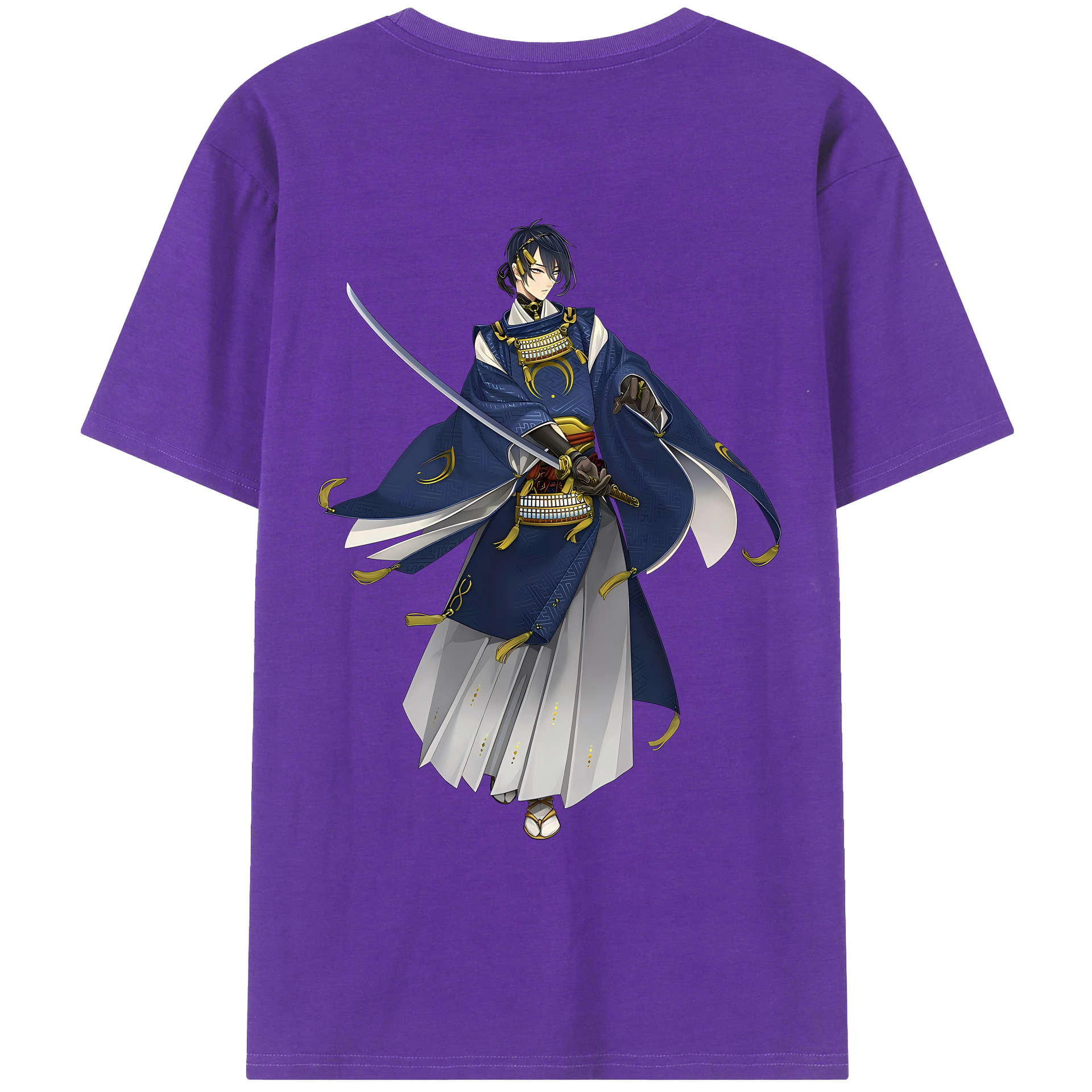 （画像用） 刀剣乱舞 Touken Ranbu 綿100％ メンズ半袖Tシャツ（バックプリント） 通気性
