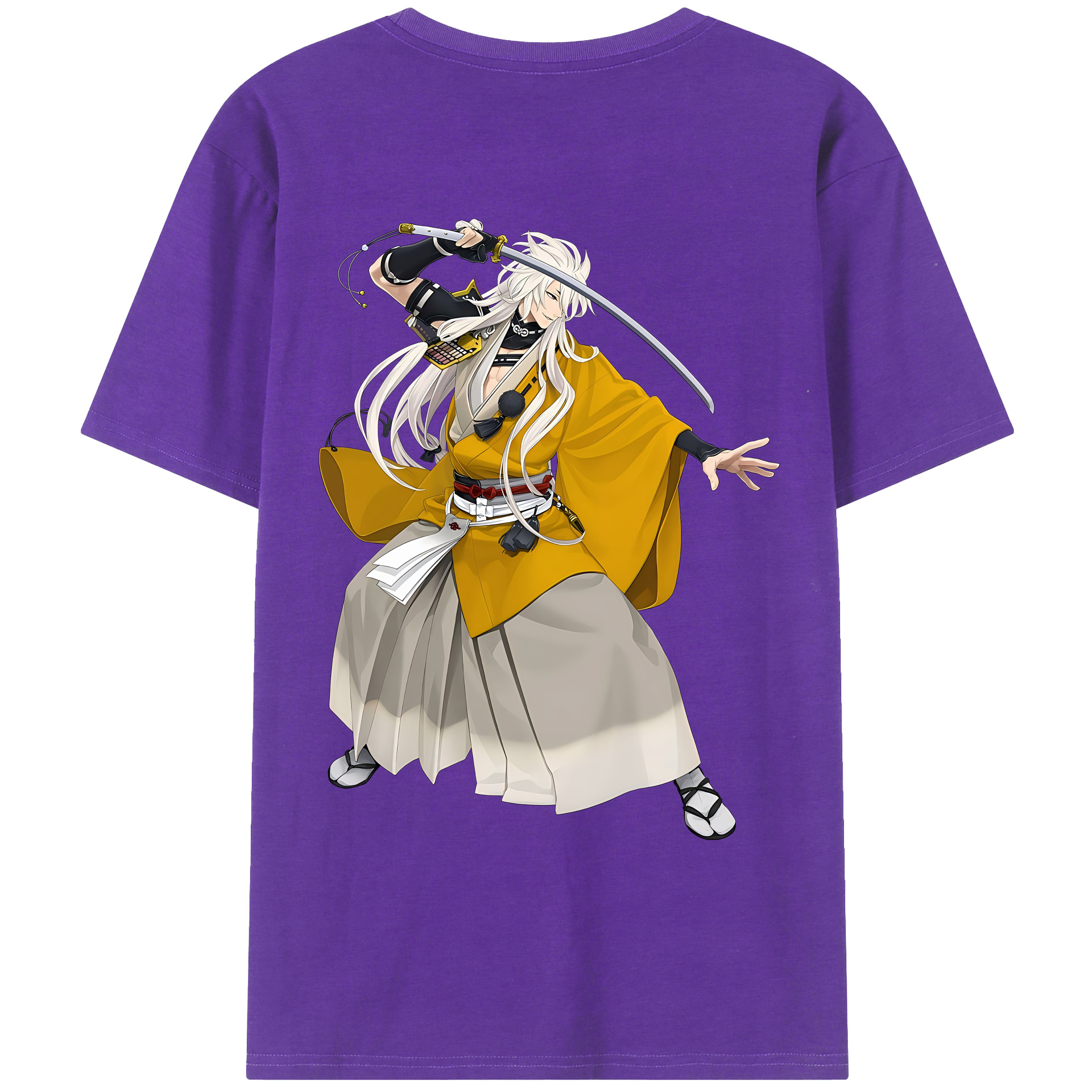 （画像用） 刀剣乱舞 Touken Ranbu 綿100％ メンズ半袖Tシャツ（バックプリント） 通気性