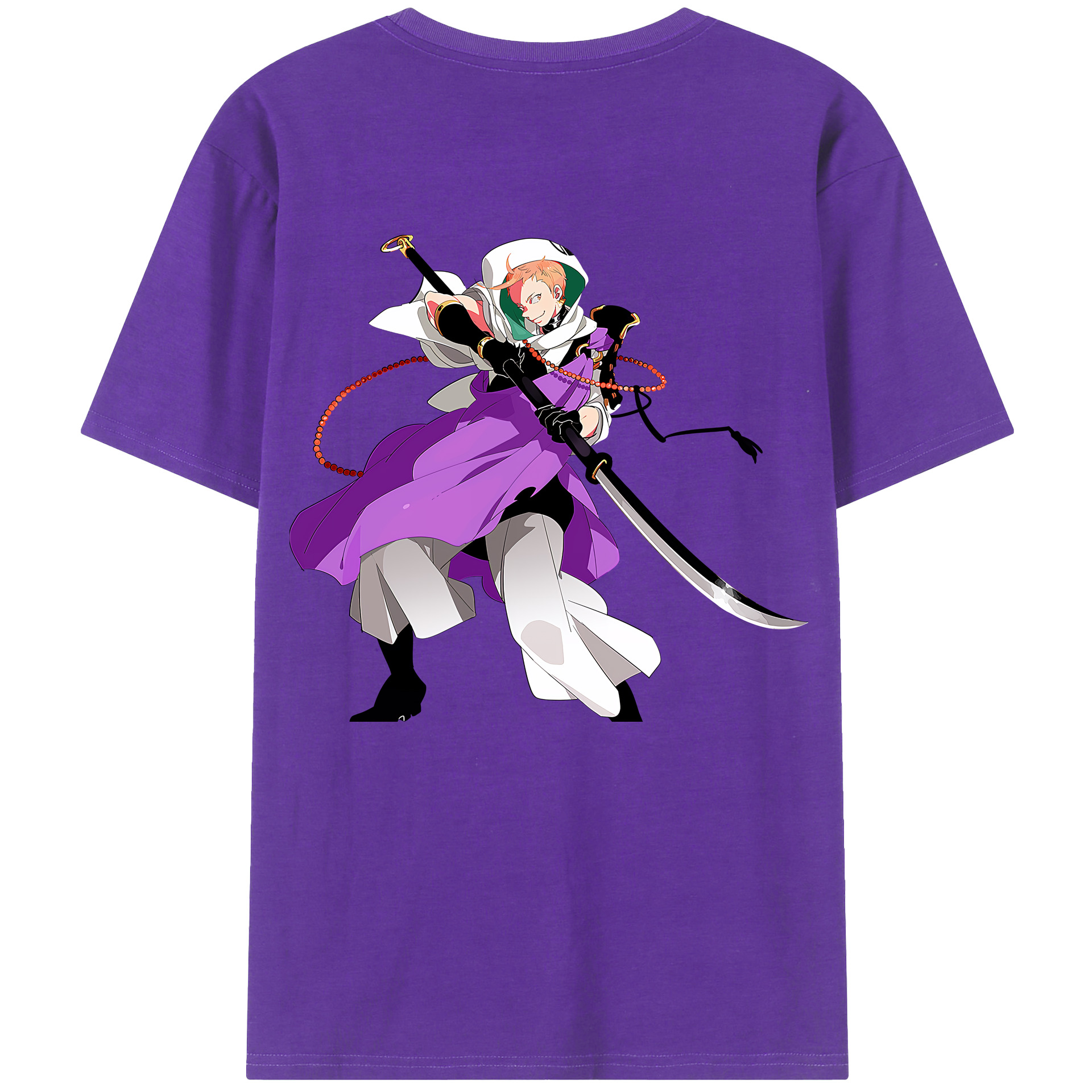 （画像用） 刀剣乱舞 Touken Ranbu 綿100％ メンズ半袖Tシャツ（バックプリント） 通気性