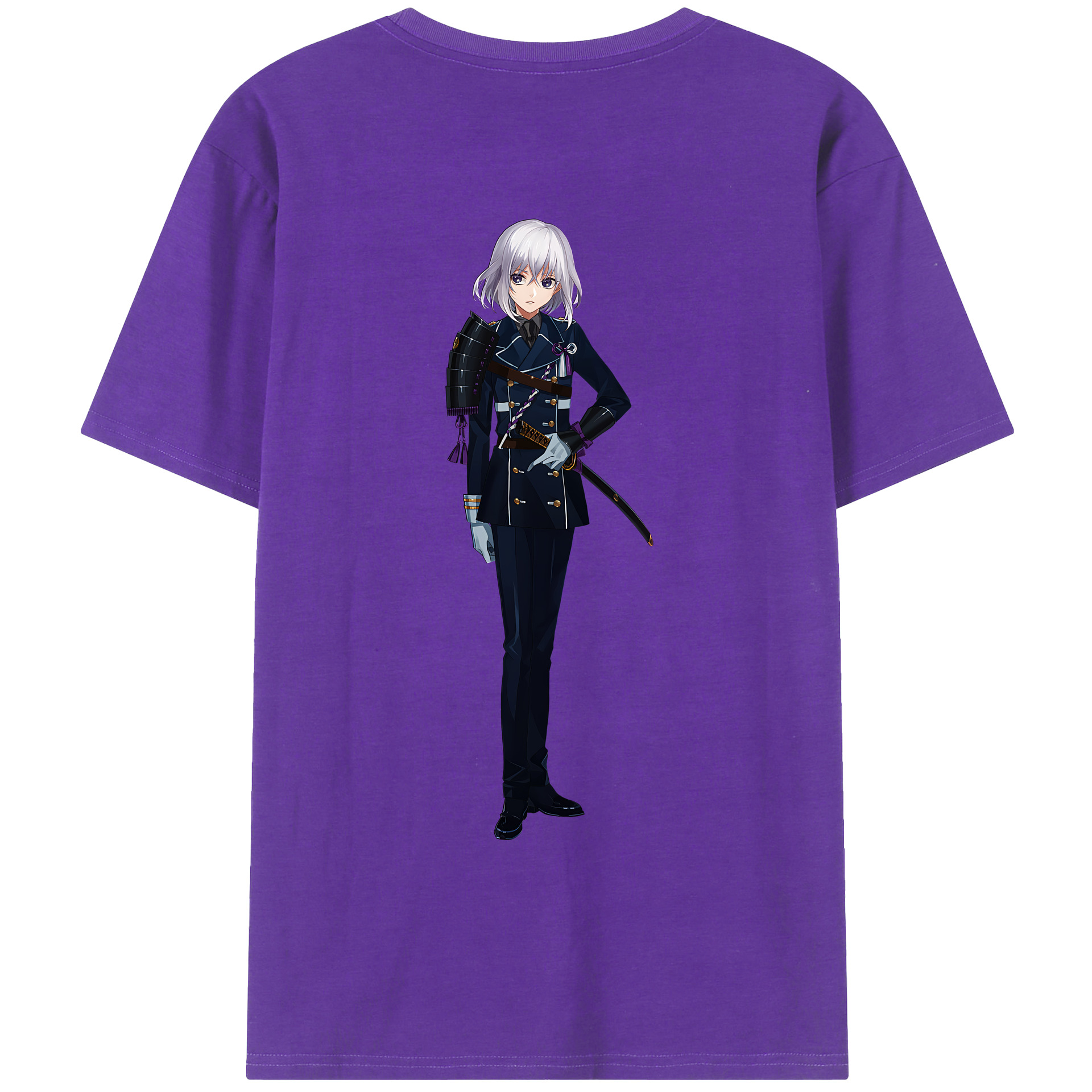 （画像用） 刀剣乱舞 Touken Ranbu 綿100％ メンズ半袖Tシャツ（バックプリント） 通気性