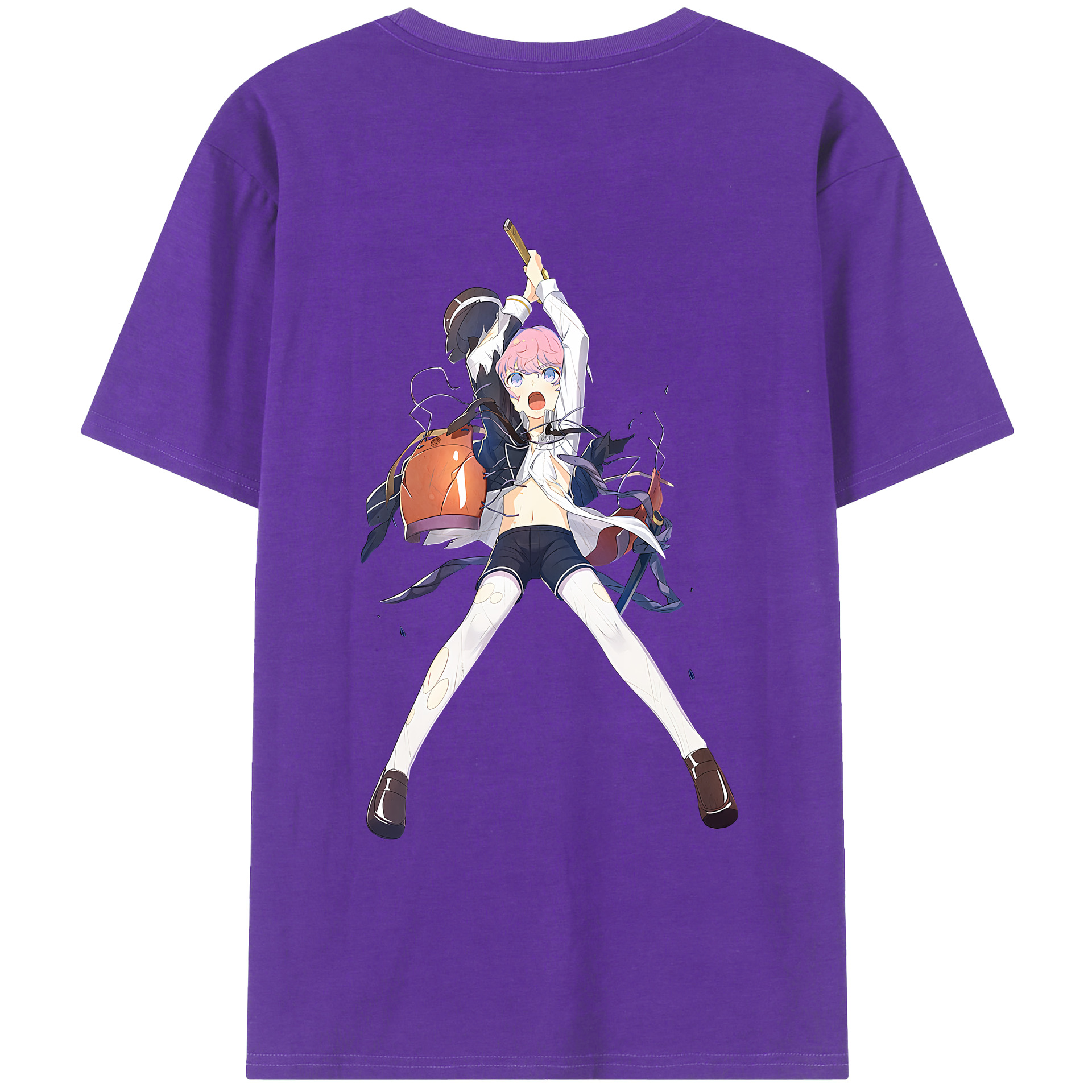 （画像用） 刀剣乱舞 Touken Ranbu 綿100％ メンズ半袖Tシャツ（バックプリント） 通気性