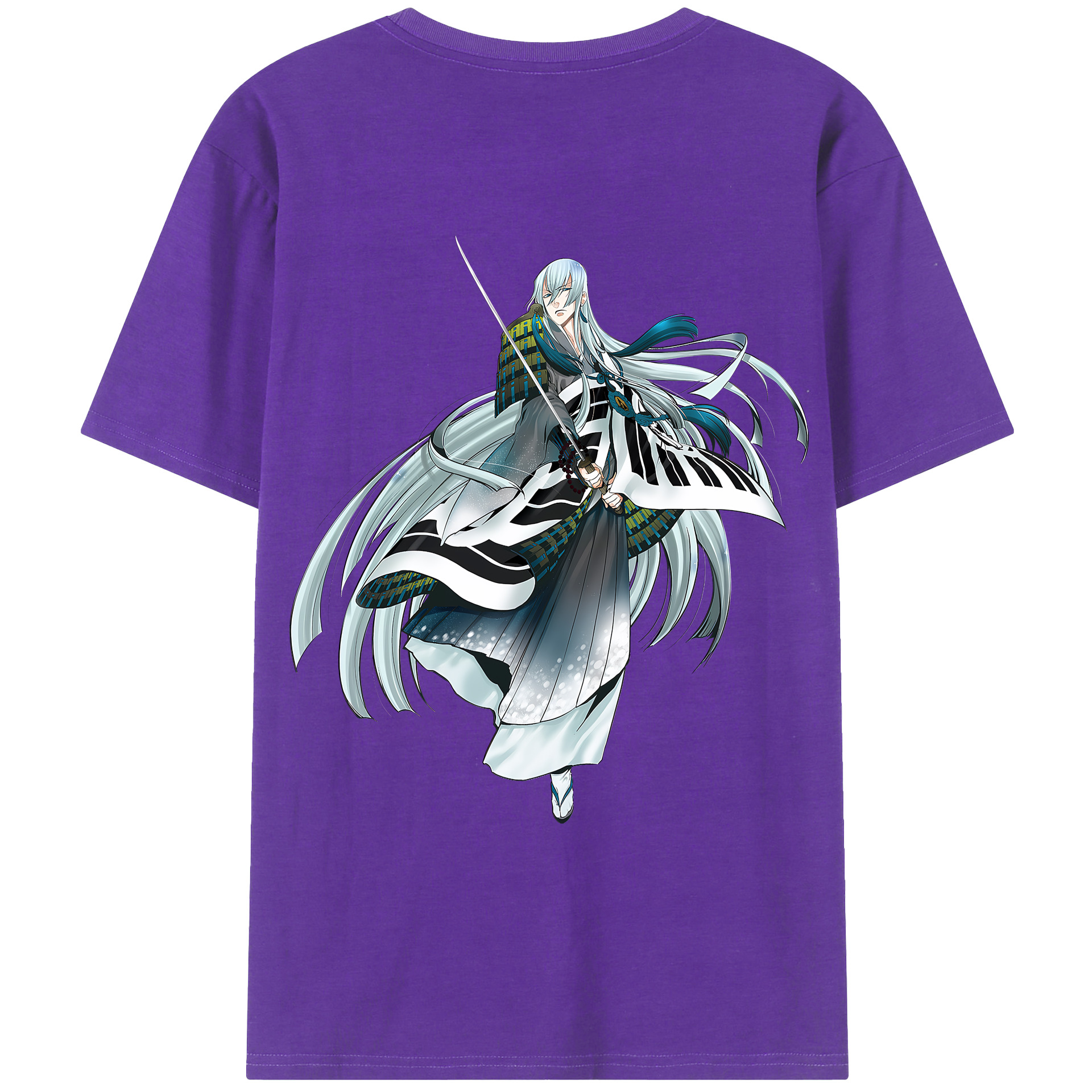 （画像用） 刀剣乱舞 Touken Ranbu 綿100％ メンズ半袖Tシャツ（バックプリント） 通気性