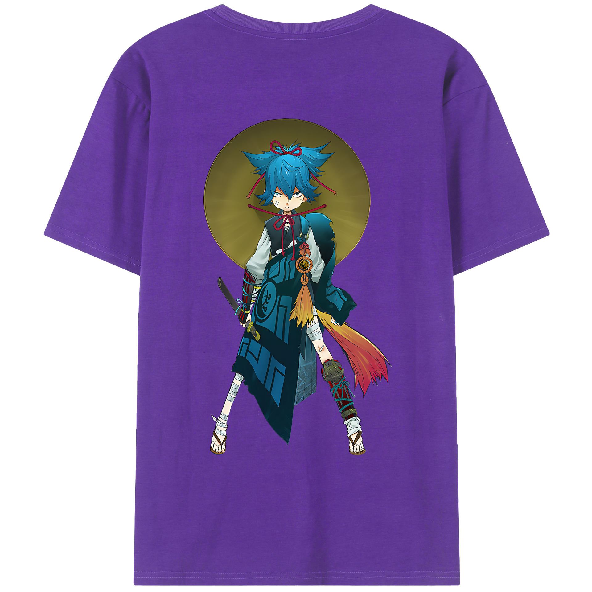 （画像用） 刀剣乱舞 Touken Ranbu 綿100％ メンズ半袖Tシャツ（バックプリント） 通気性