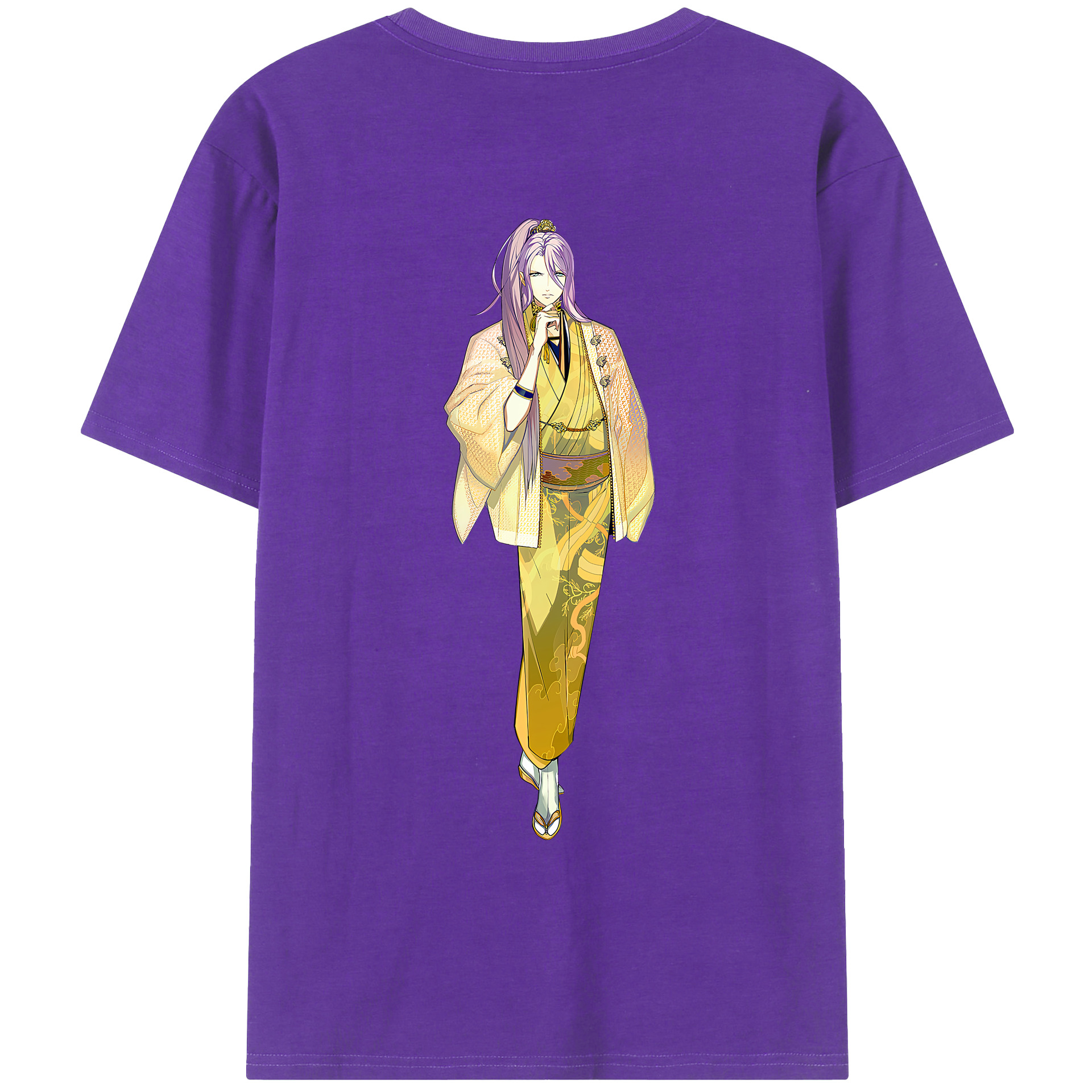 （画像用） 刀剣乱舞 Touken Ranbu 綿100％ メンズ半袖Tシャツ（バックプリント） 通気性