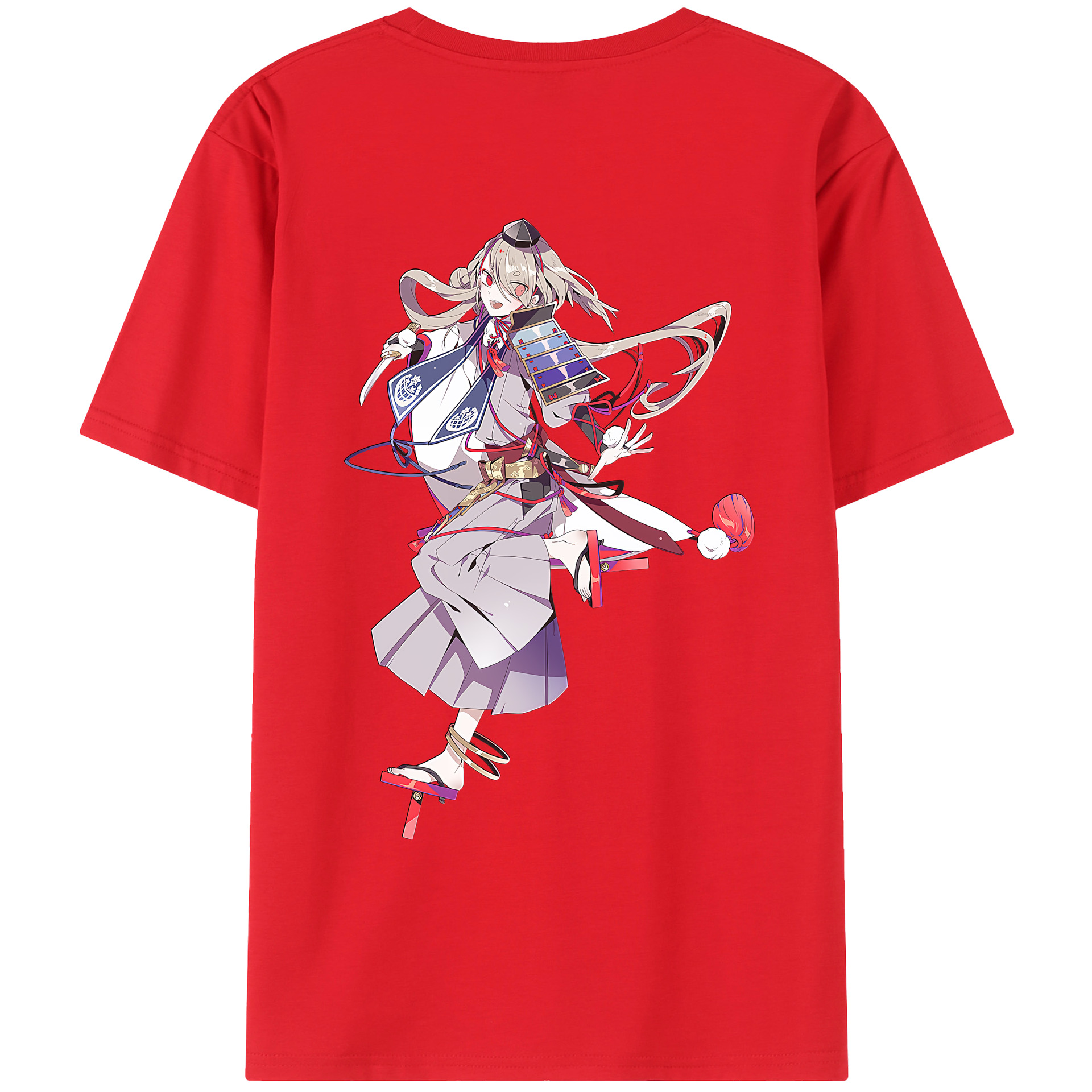 （画像用） 刀剣乱舞 Touken Ranbu 綿100％ メンズ半袖Tシャツ（バックプリント） 通気性