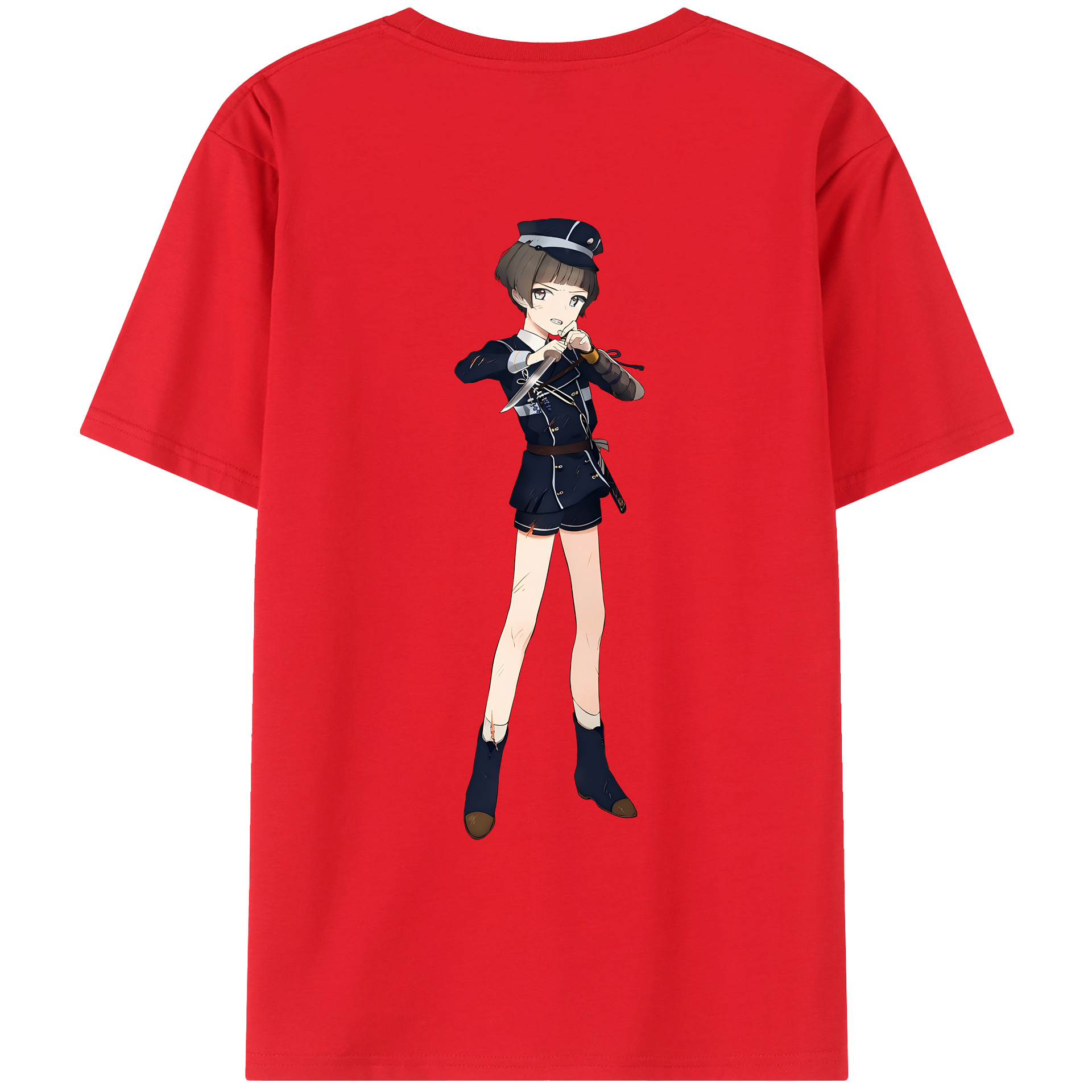 （画像用） 刀剣乱舞 Touken Ranbu 綿100％ メンズ半袖Tシャツ（バックプリント） 通気性