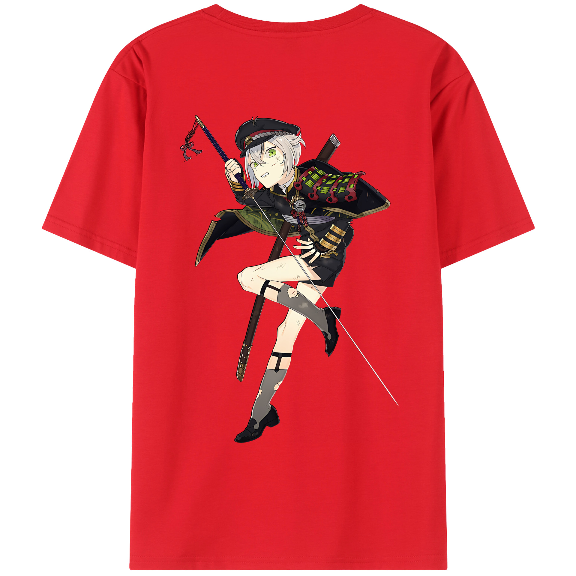 （画像用） 刀剣乱舞 Touken Ranbu 綿100％ メンズ半袖Tシャツ（バックプリント） 通気性