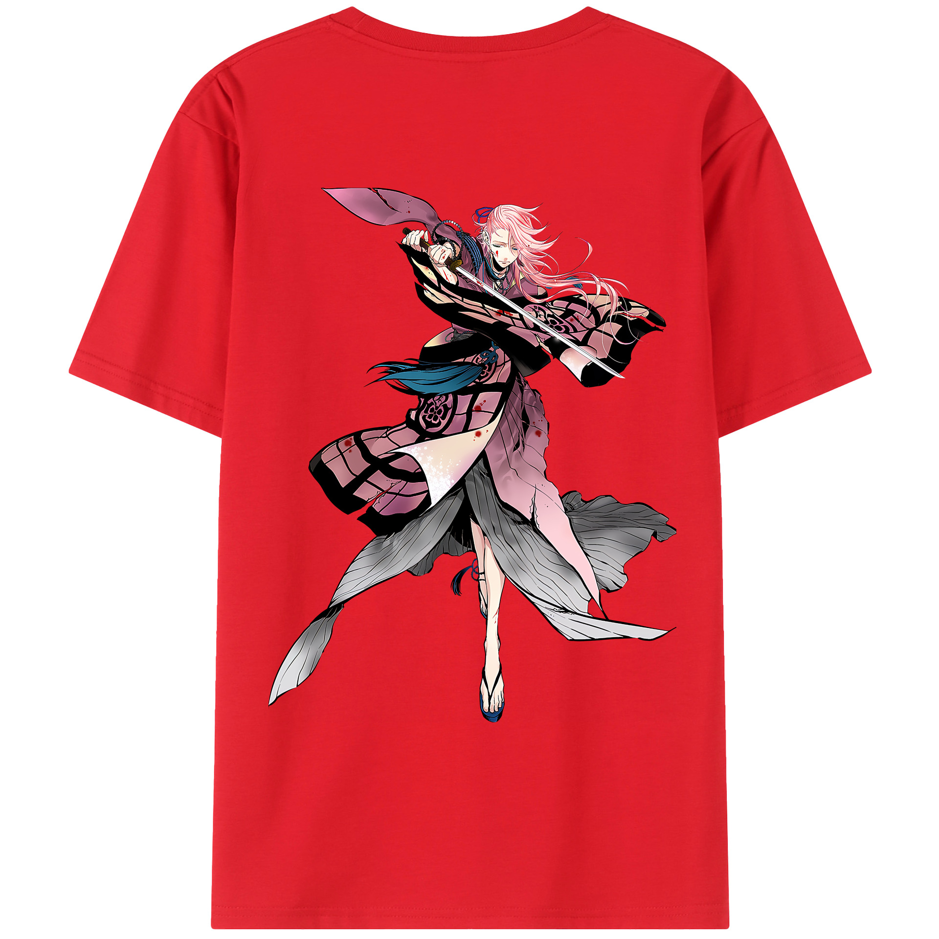 （画像用） 刀剣乱舞 Touken Ranbu 綿100％ メンズ半袖Tシャツ（バックプリント） 通気性