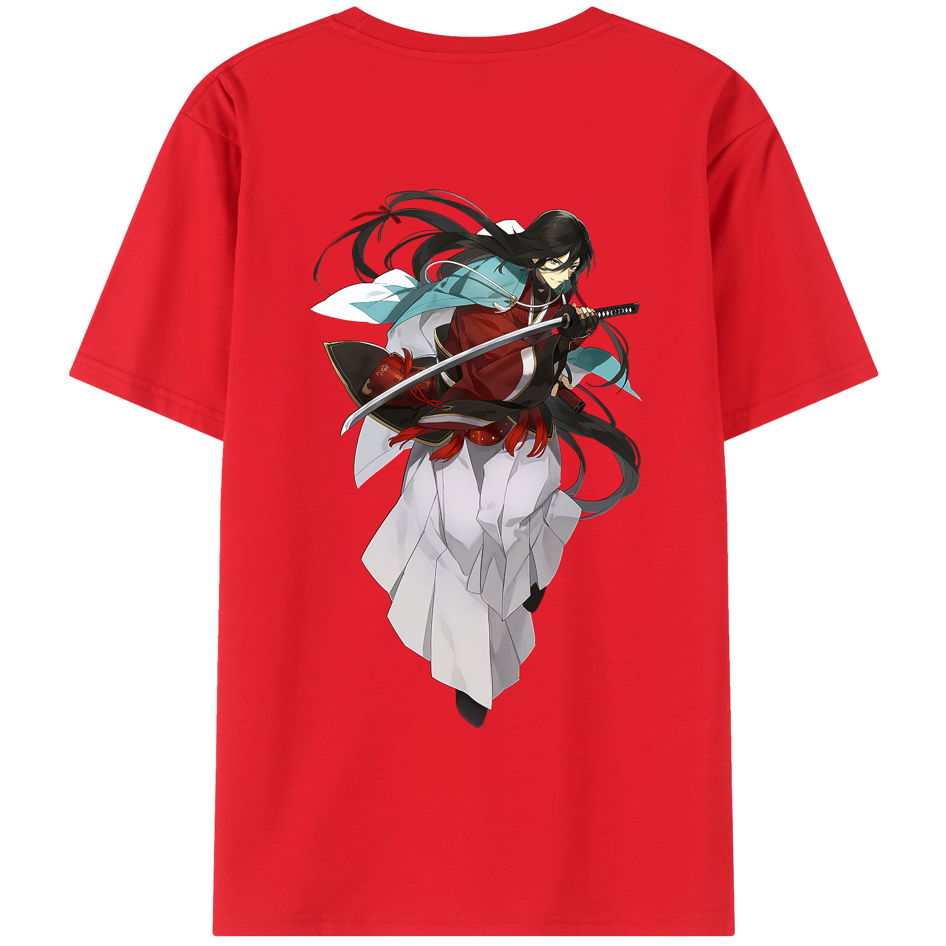 （画像用） 刀剣乱舞 Touken Ranbu 綿100％ メンズ半袖Tシャツ（バックプリント） 通気性
