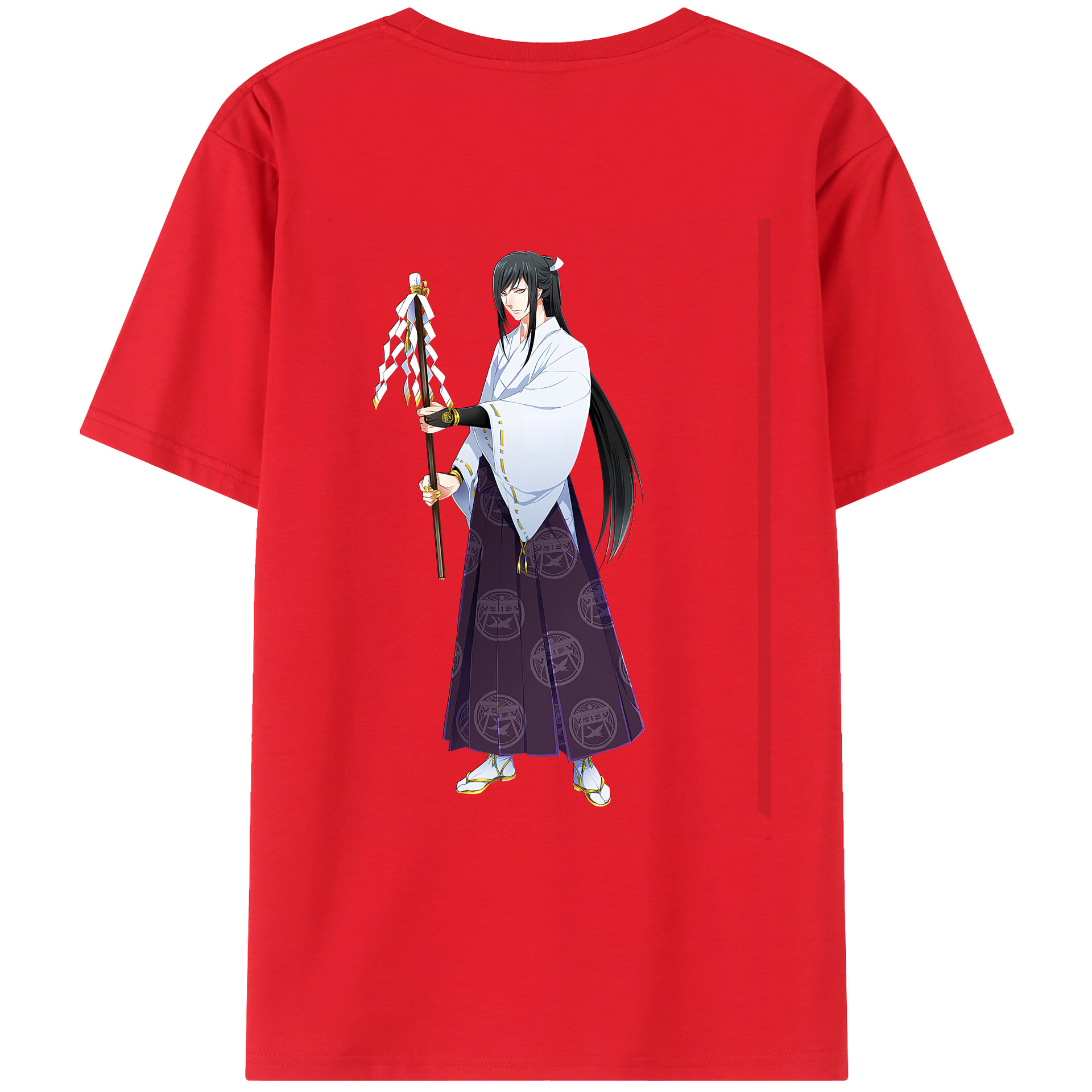 （画像用） 刀剣乱舞 Touken Ranbu 綿100％ メンズ半袖Tシャツ（バックプリント） 通気性