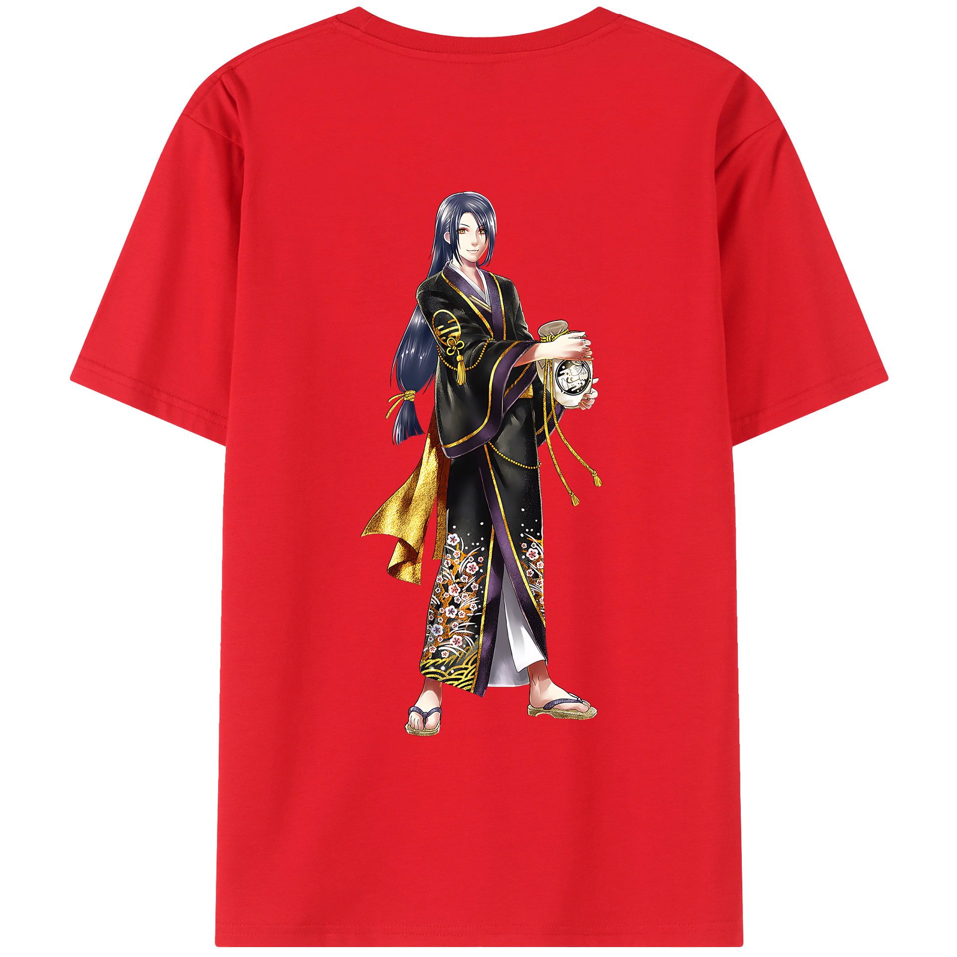 （画像用） 刀剣乱舞 Touken Ranbu 綿100％ メンズ半袖Tシャツ（バックプリント） 通気性
