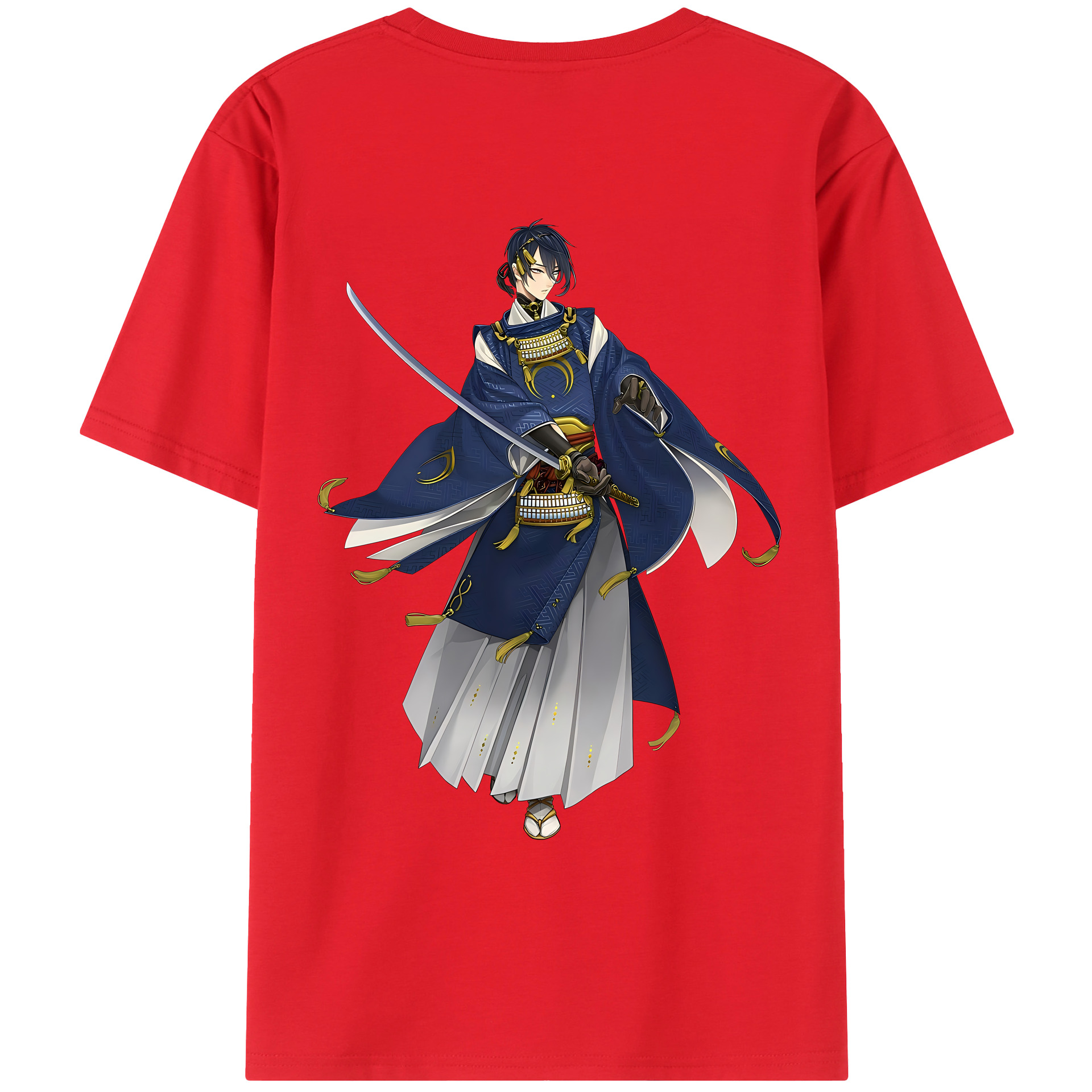 （画像用） 刀剣乱舞 Touken Ranbu 綿100％ メンズ半袖Tシャツ（バックプリント） 通気性