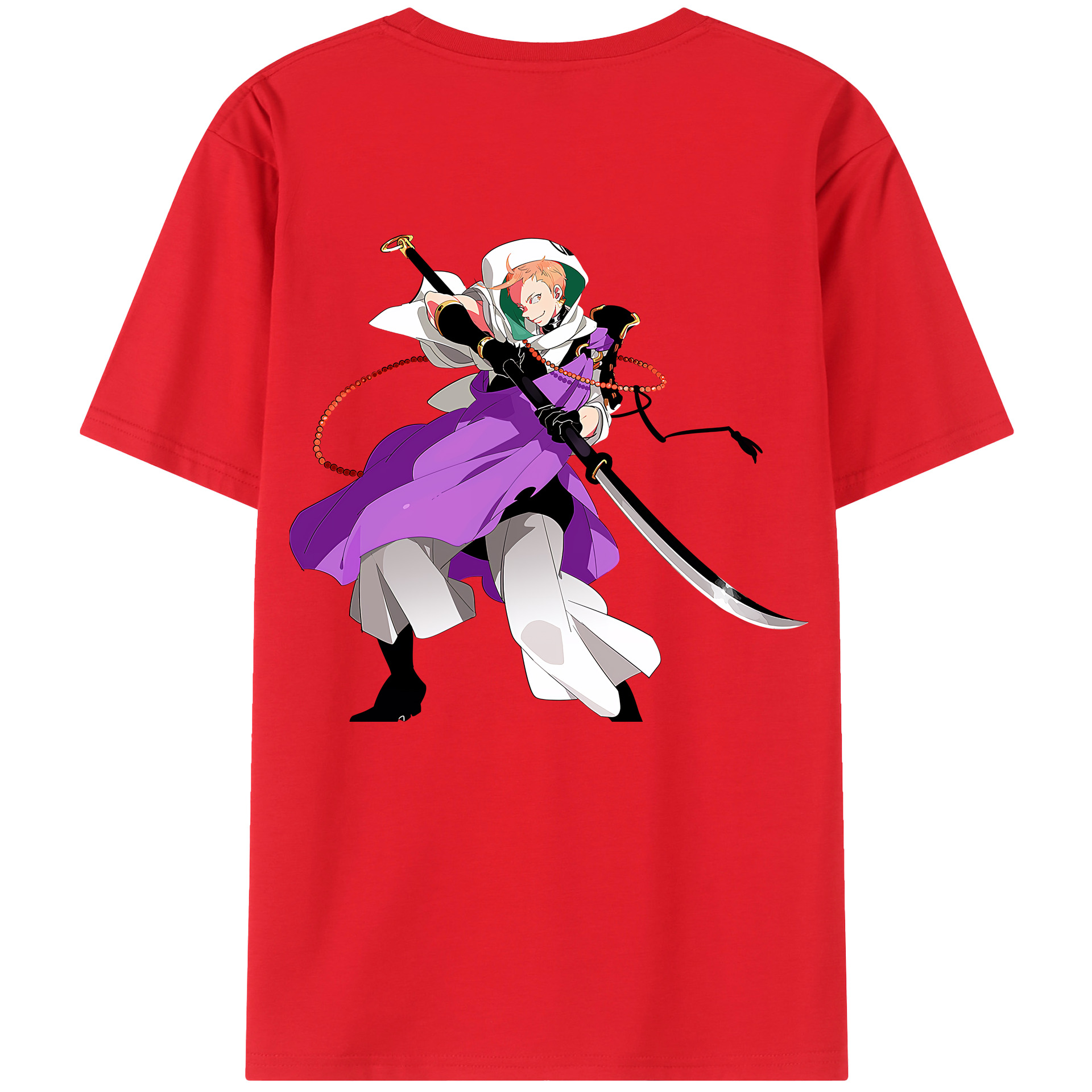 （画像用） 刀剣乱舞 Touken Ranbu 綿100％ メンズ半袖Tシャツ（バックプリント） 通気性