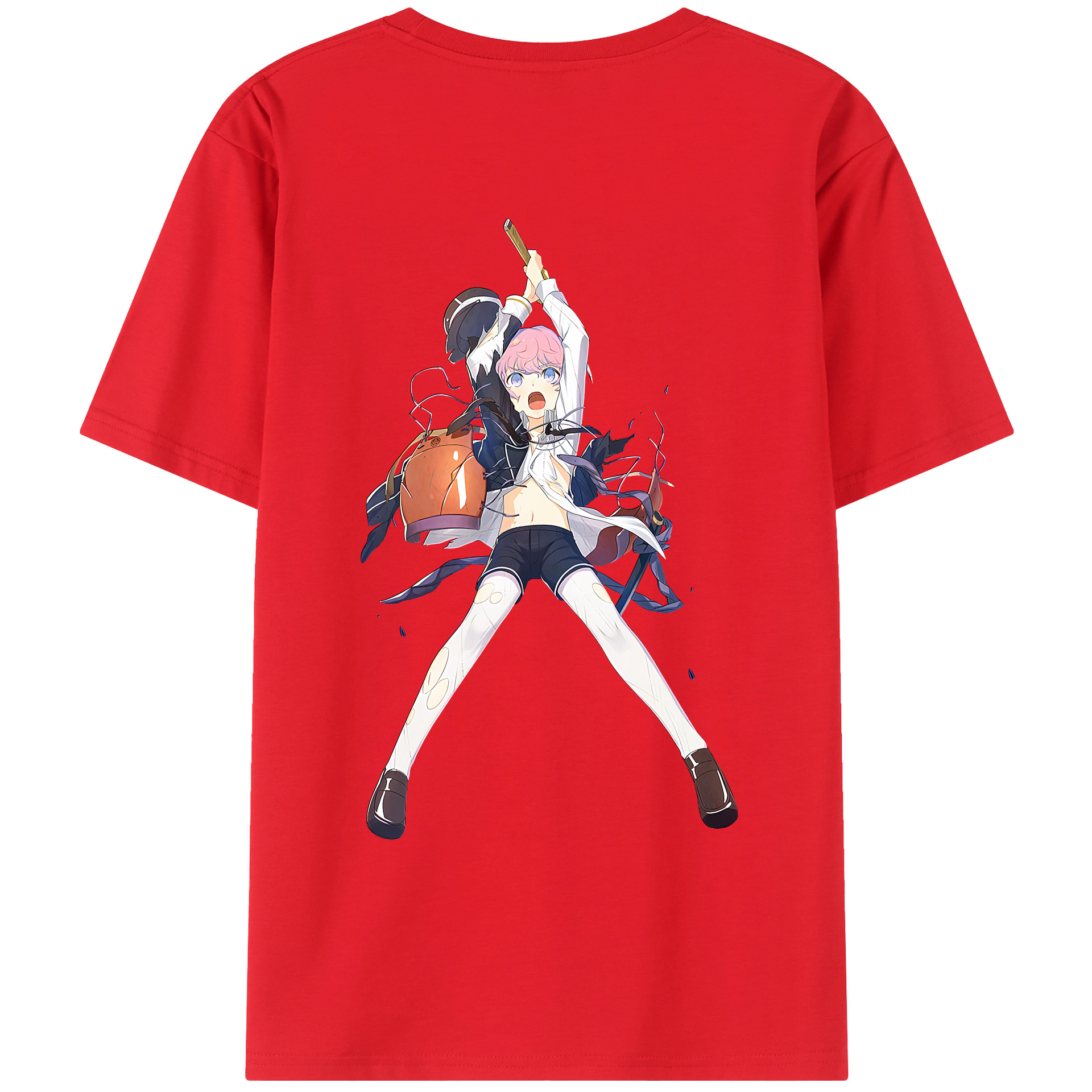 （画像用） 刀剣乱舞 Touken Ranbu 綿100％ メンズ半袖Tシャツ（バックプリント） 通気性