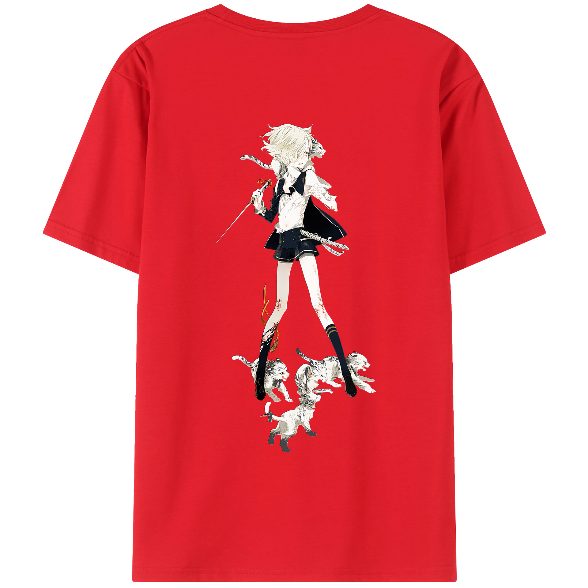（画像用） 刀剣乱舞 Touken Ranbu 綿100％ メンズ半袖Tシャツ（バックプリント） 通気性