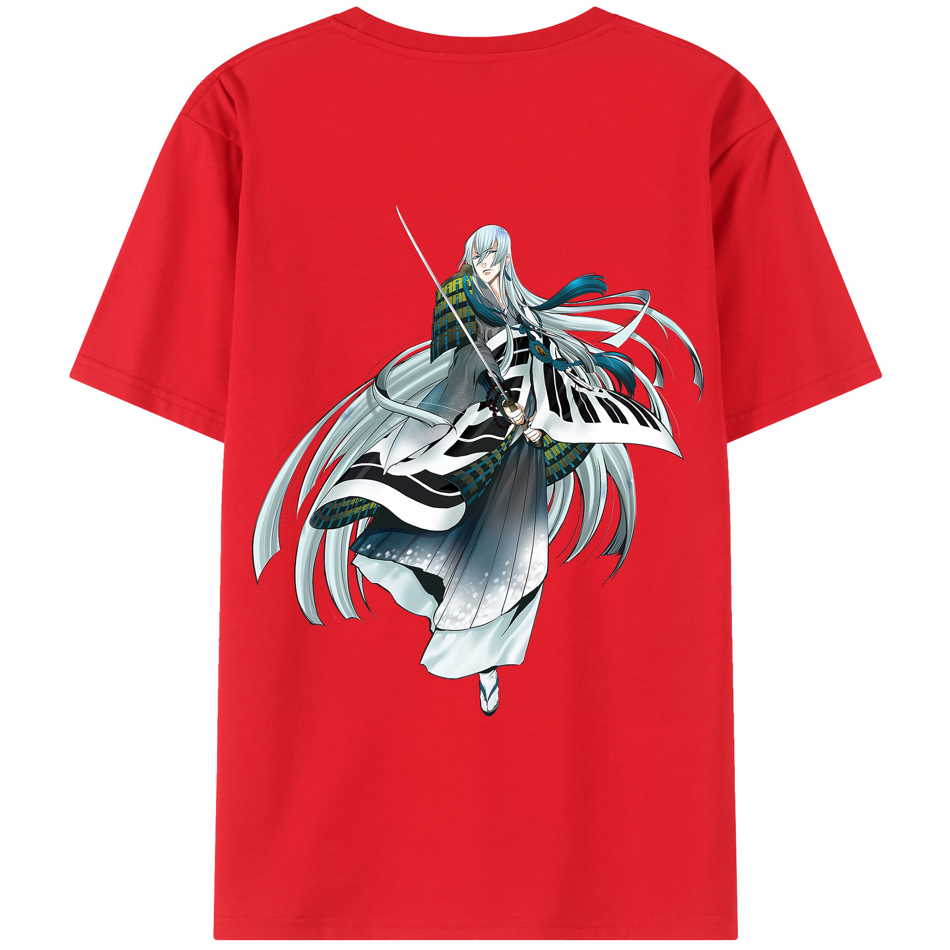 （画像用） 刀剣乱舞 Touken Ranbu 綿100％ メンズ半袖Tシャツ（バックプリント） 通気性