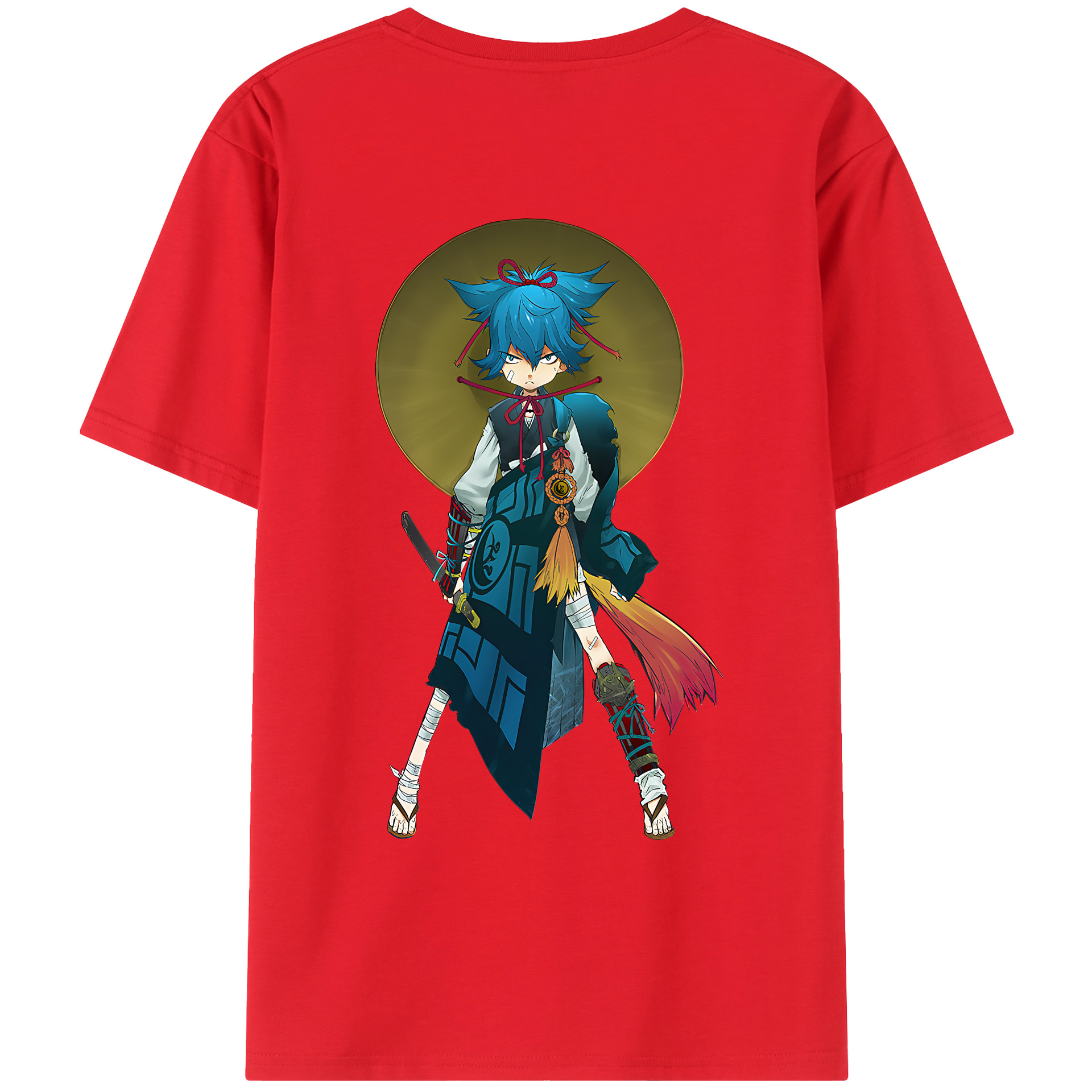 （画像用） 刀剣乱舞 Touken Ranbu 綿100％ メンズ半袖Tシャツ（バックプリント） 通気性