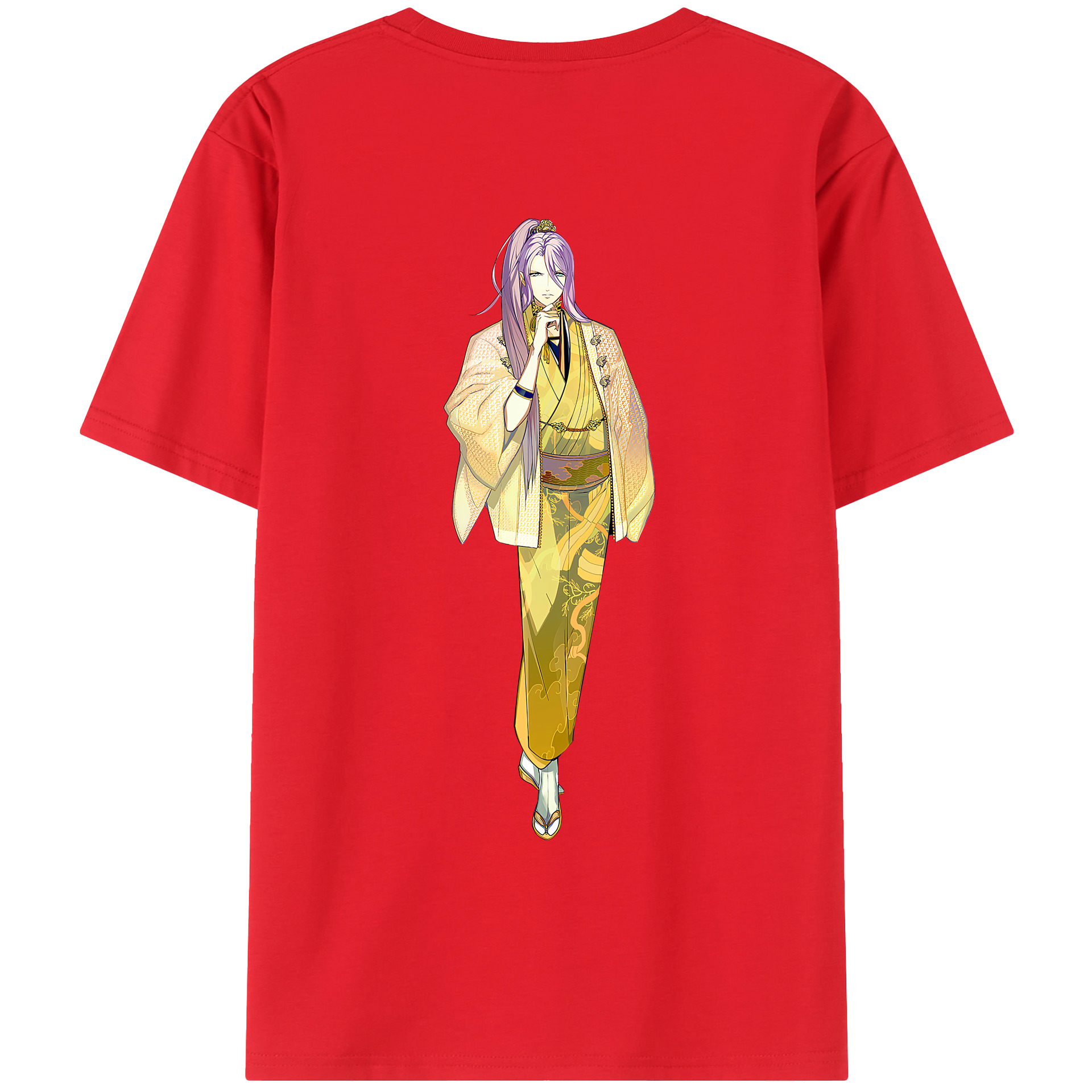 （画像用） 刀剣乱舞 Touken Ranbu 綿100％ メンズ半袖Tシャツ（バックプリント） 通気性