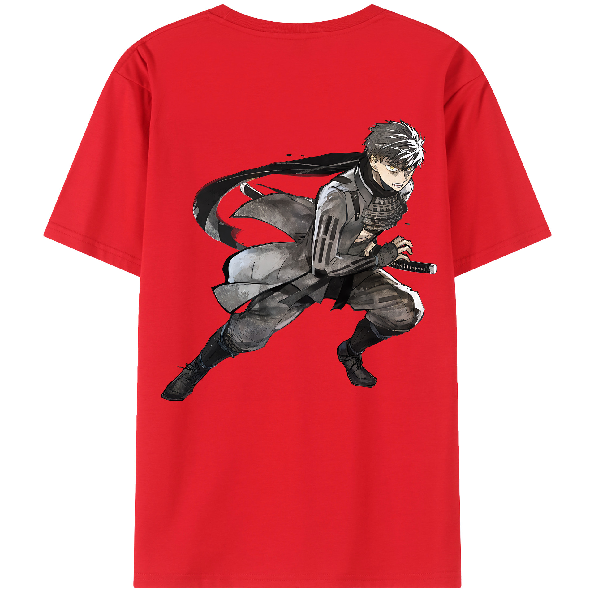 （画像用） 刀剣乱舞 Touken Ranbu 綿100％ メンズ半袖Tシャツ（バックプリント） 通気性