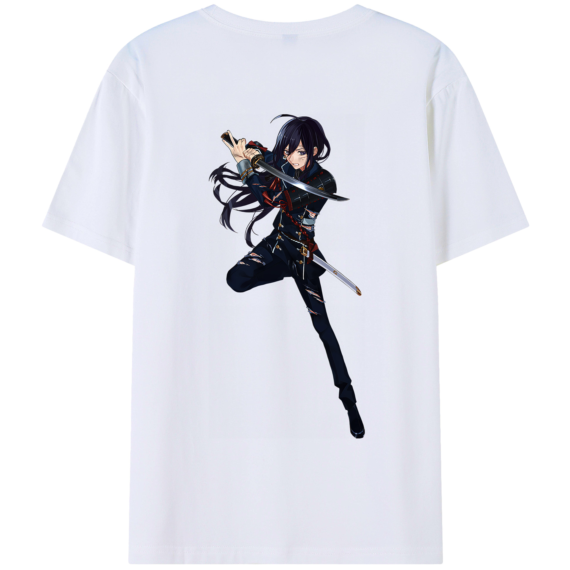 （画像用） 刀剣乱舞 Touken Ranbu 綿100％ メンズ半袖Tシャツ（バックプリント） 通気性