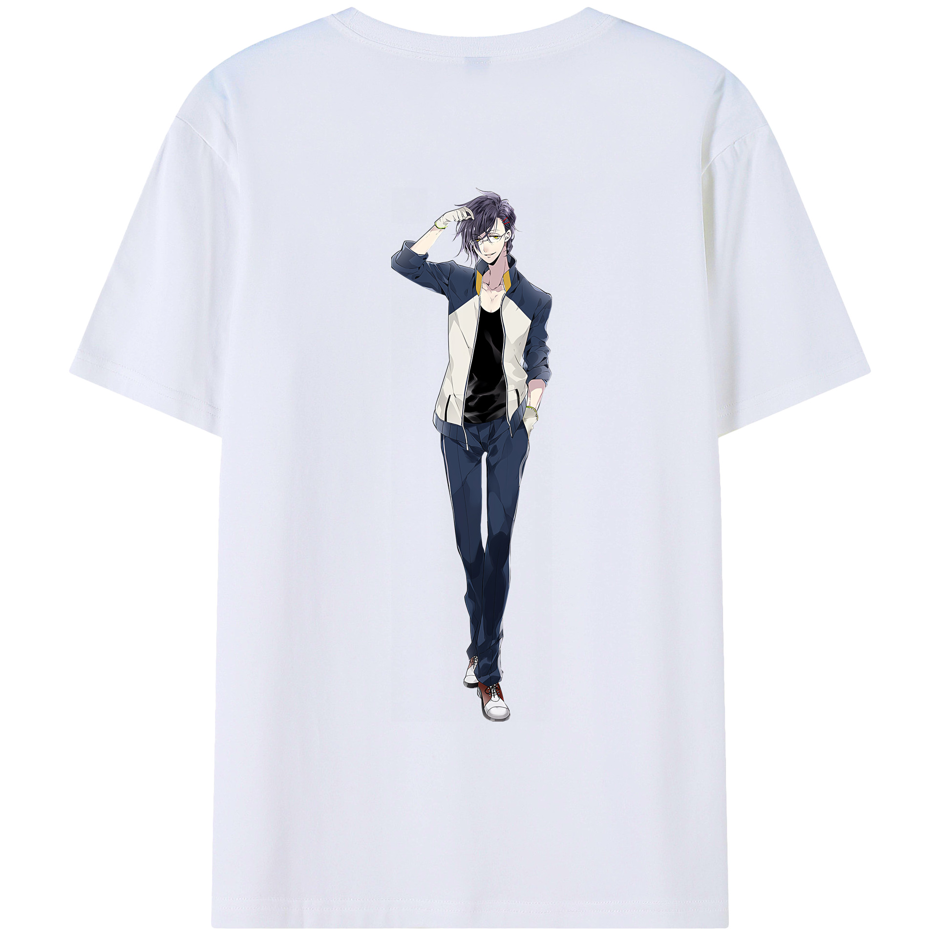 （画像用） 刀剣乱舞 Touken Ranbu 綿100％ メンズ半袖Tシャツ（バックプリント） 通気性