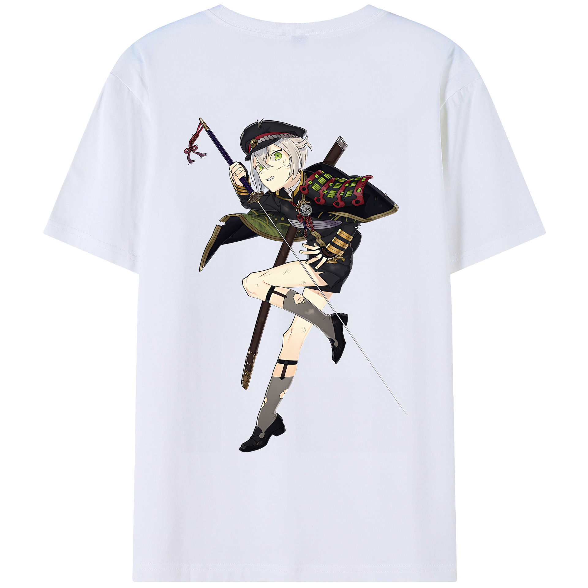（画像用） 刀剣乱舞 Touken Ranbu 綿100％ メンズ半袖Tシャツ（バックプリント） 通気性