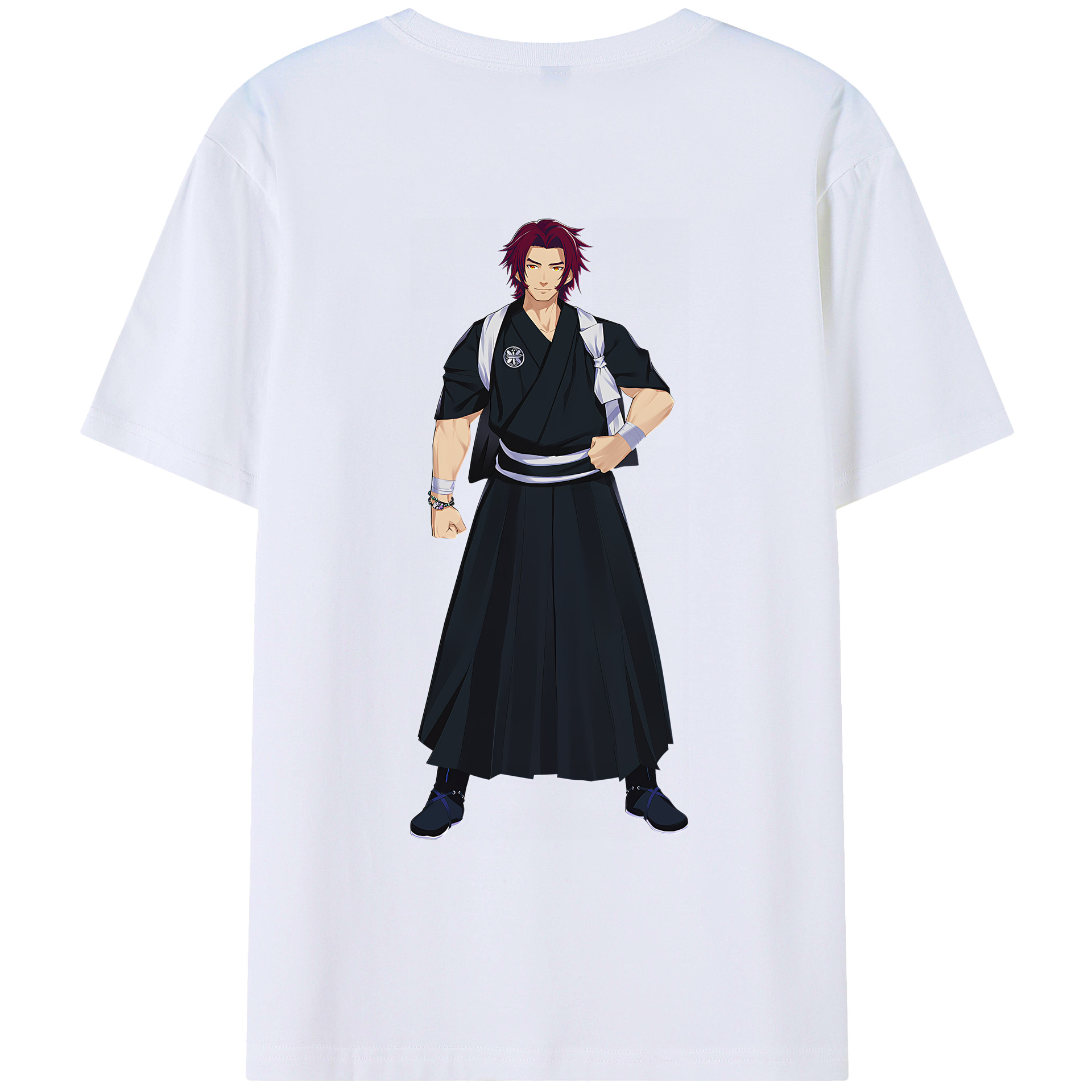 （画像用） 刀剣乱舞 Touken Ranbu 綿100％ メンズ半袖Tシャツ（バックプリント） 通気性