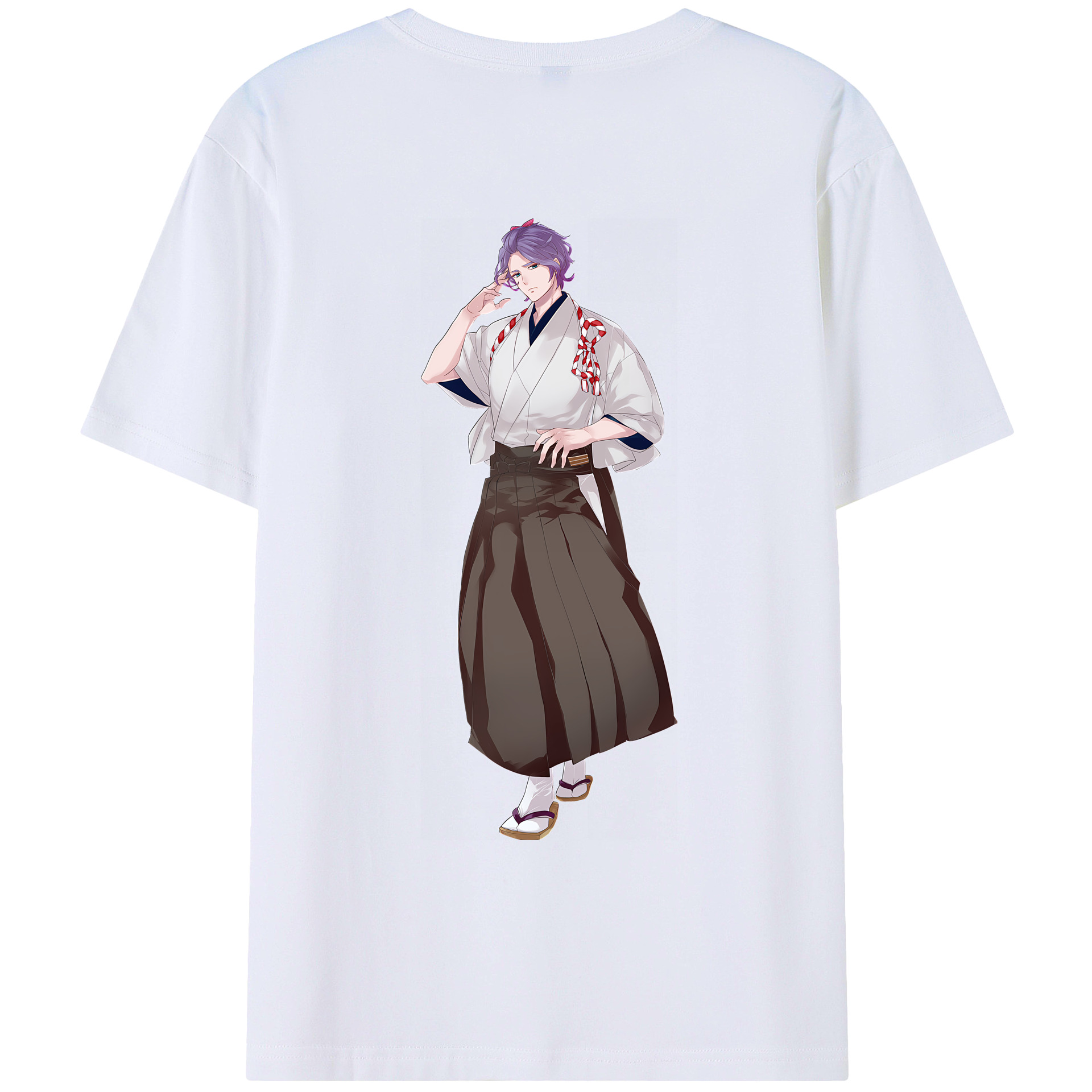 （画像用） 刀剣乱舞 Touken Ranbu 綿100％ メンズ半袖Tシャツ（バックプリント） 通気性