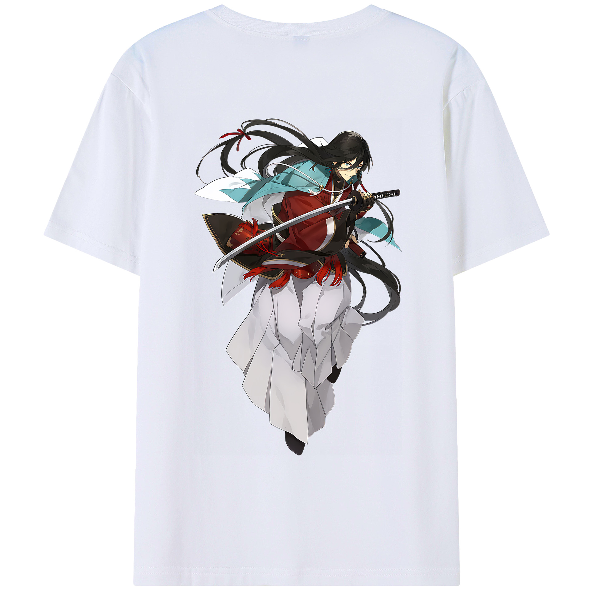 （画像用） 刀剣乱舞 Touken Ranbu 綿100％ メンズ半袖Tシャツ（バックプリント） 通気性