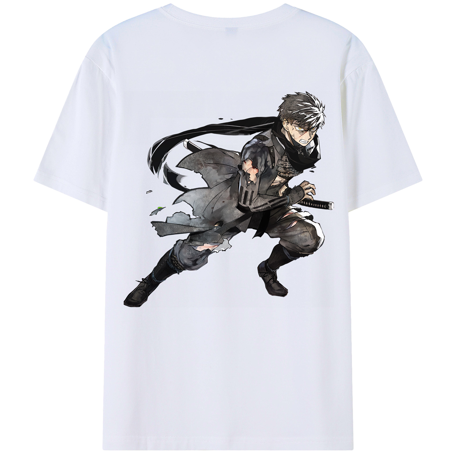 （画像用） 刀剣乱舞 Touken Ranbu 綿100％ メンズ半袖Tシャツ（バックプリント） 通気性