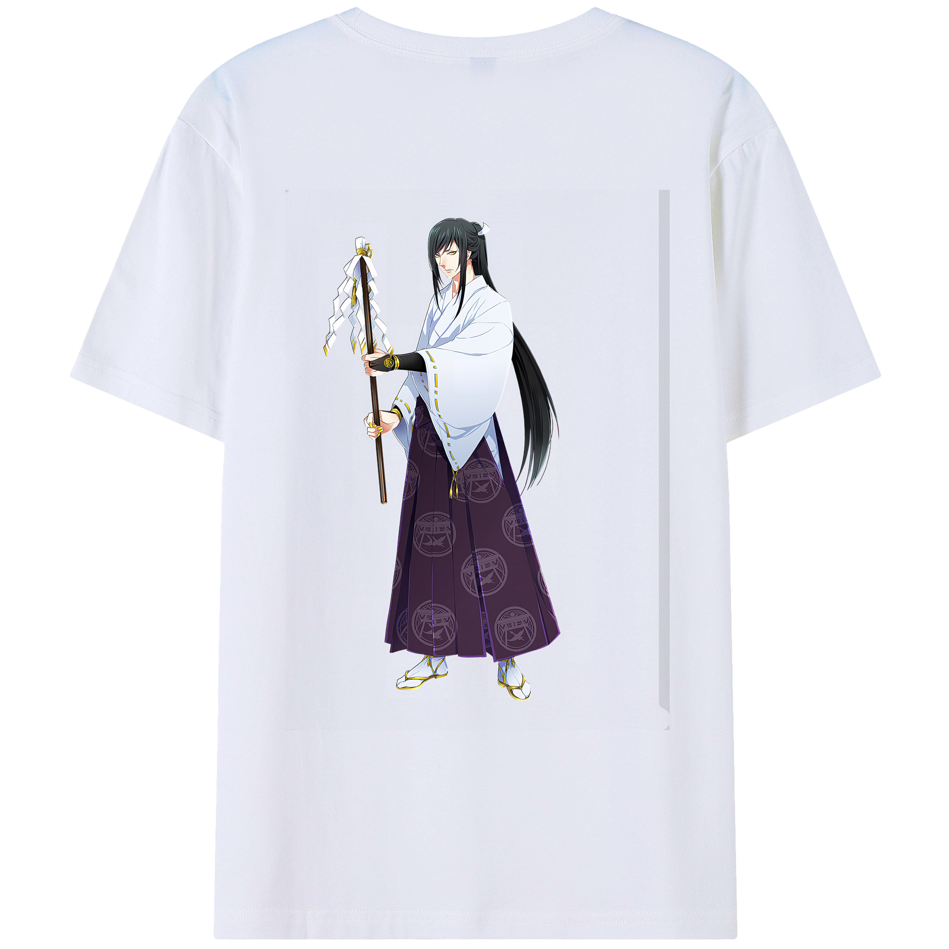 （画像用） 刀剣乱舞 Touken Ranbu 綿100％ メンズ半袖Tシャツ（バックプリント） 通気性