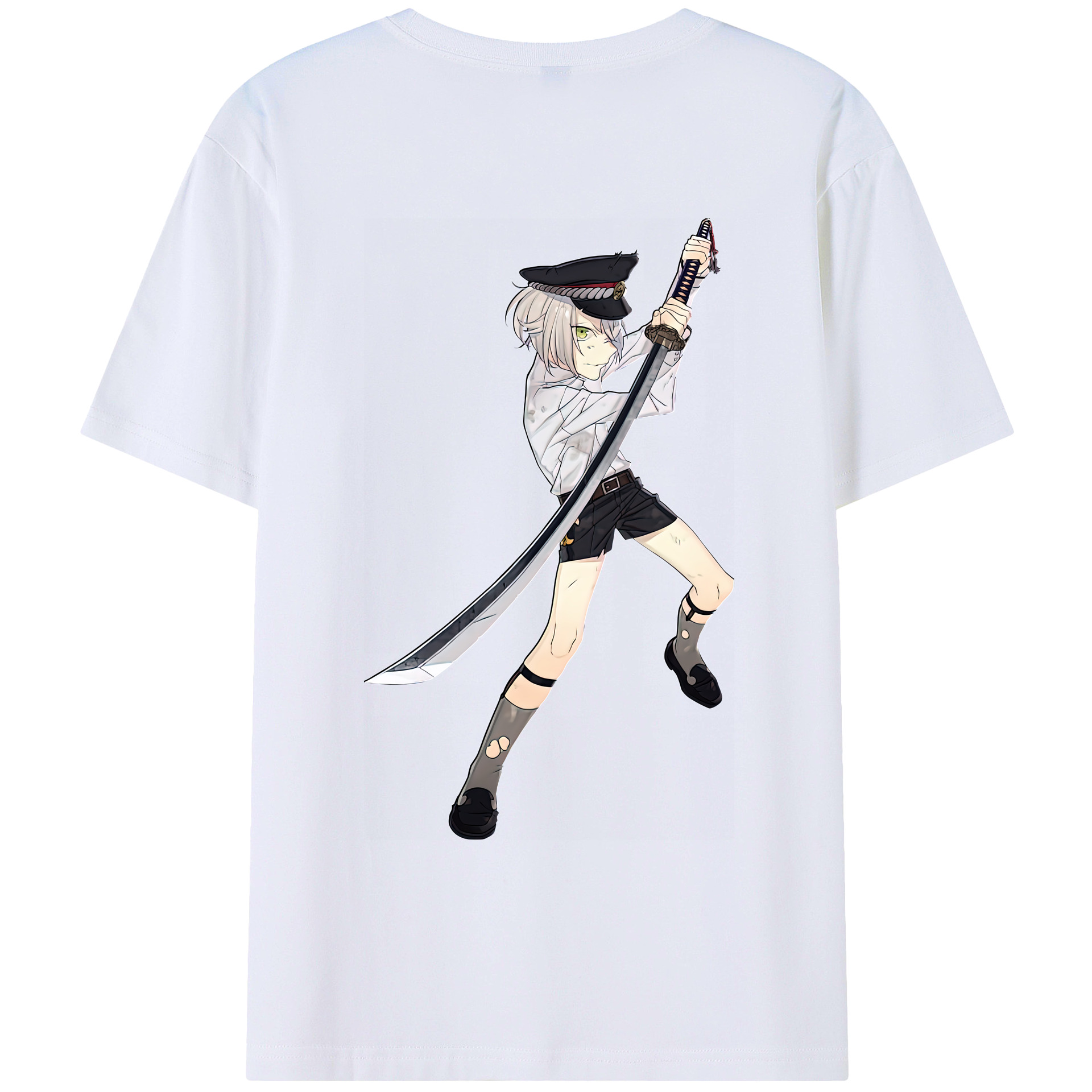 （画像用） 刀剣乱舞 Touken Ranbu 綿100％ メンズ半袖Tシャツ（バックプリント） 通気性