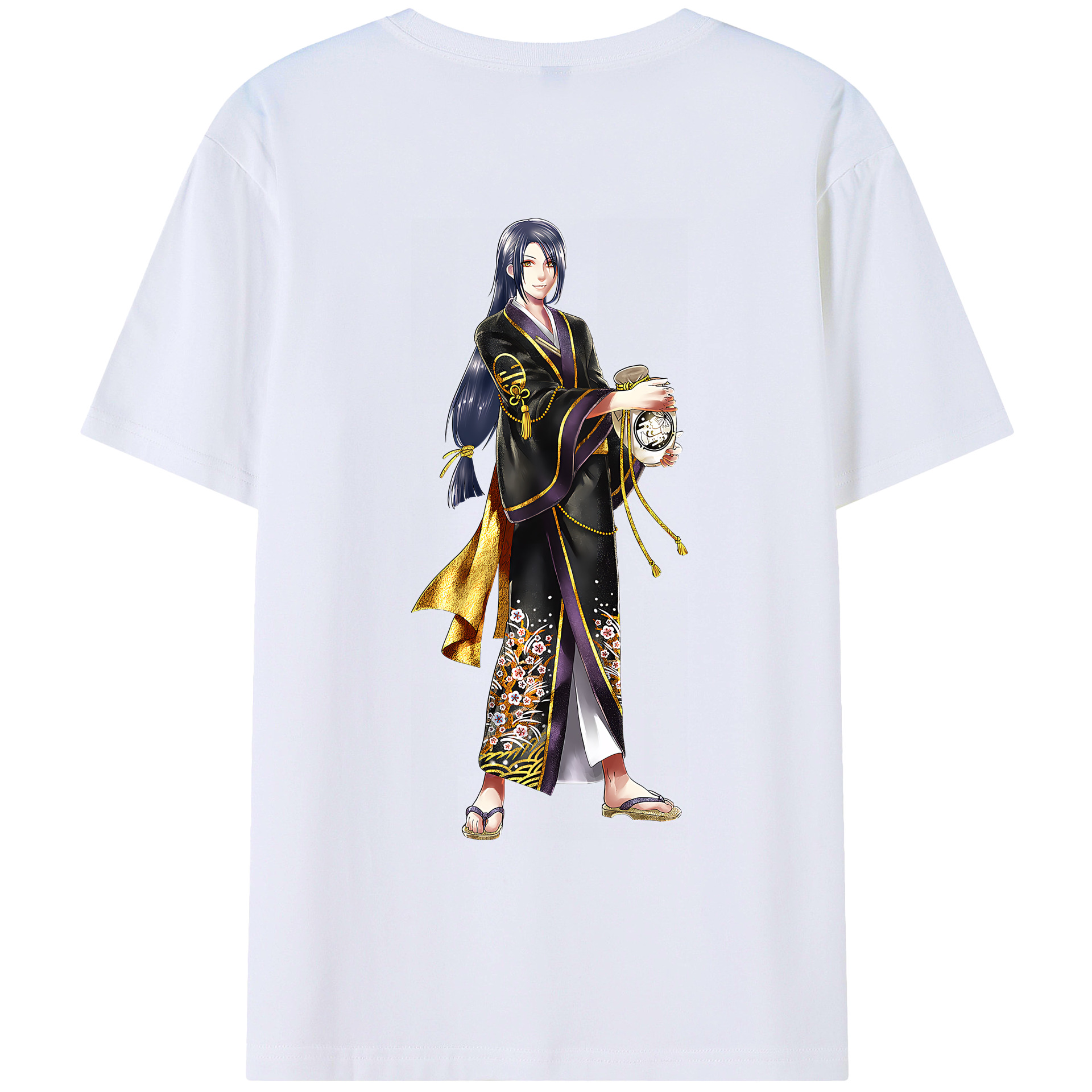 （画像用） 刀剣乱舞 Touken Ranbu 綿100％ メンズ半袖Tシャツ（バックプリント） 通気性