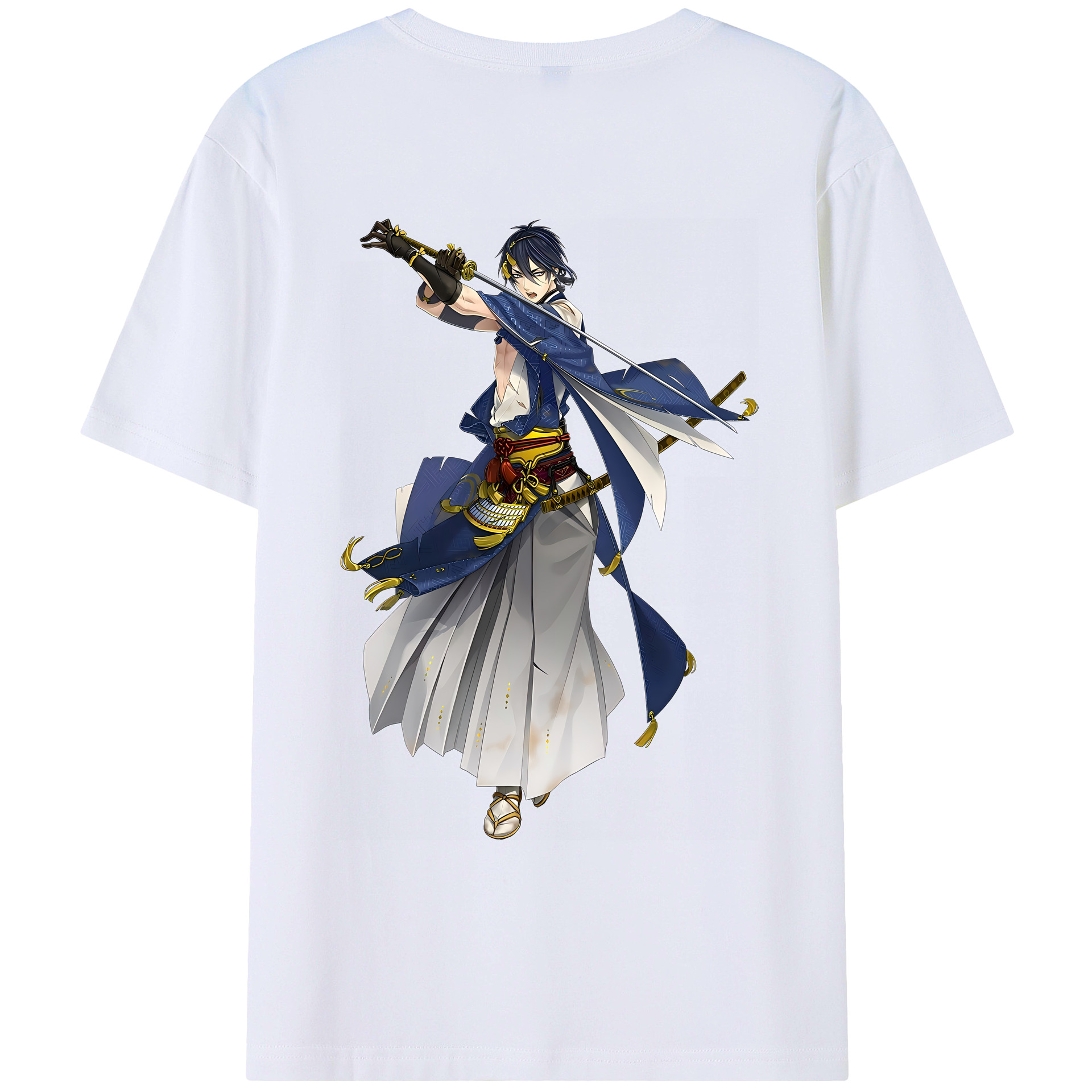 （画像用） 刀剣乱舞 Touken Ranbu 綿100％ メンズ半袖Tシャツ（バックプリント） 通気性