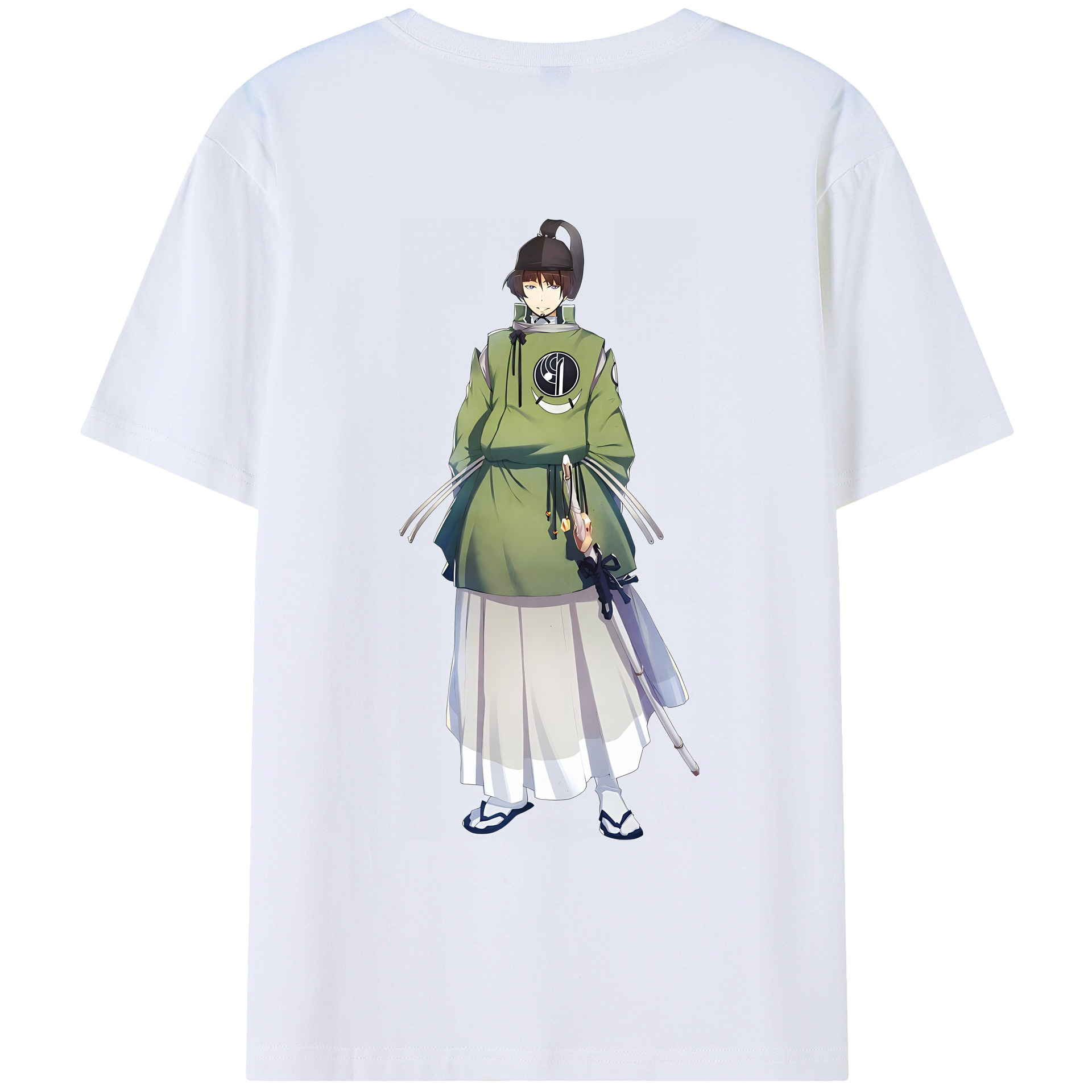 （画像用） 刀剣乱舞 Touken Ranbu 綿100％ メンズ半袖Tシャツ（バックプリント） 通気性