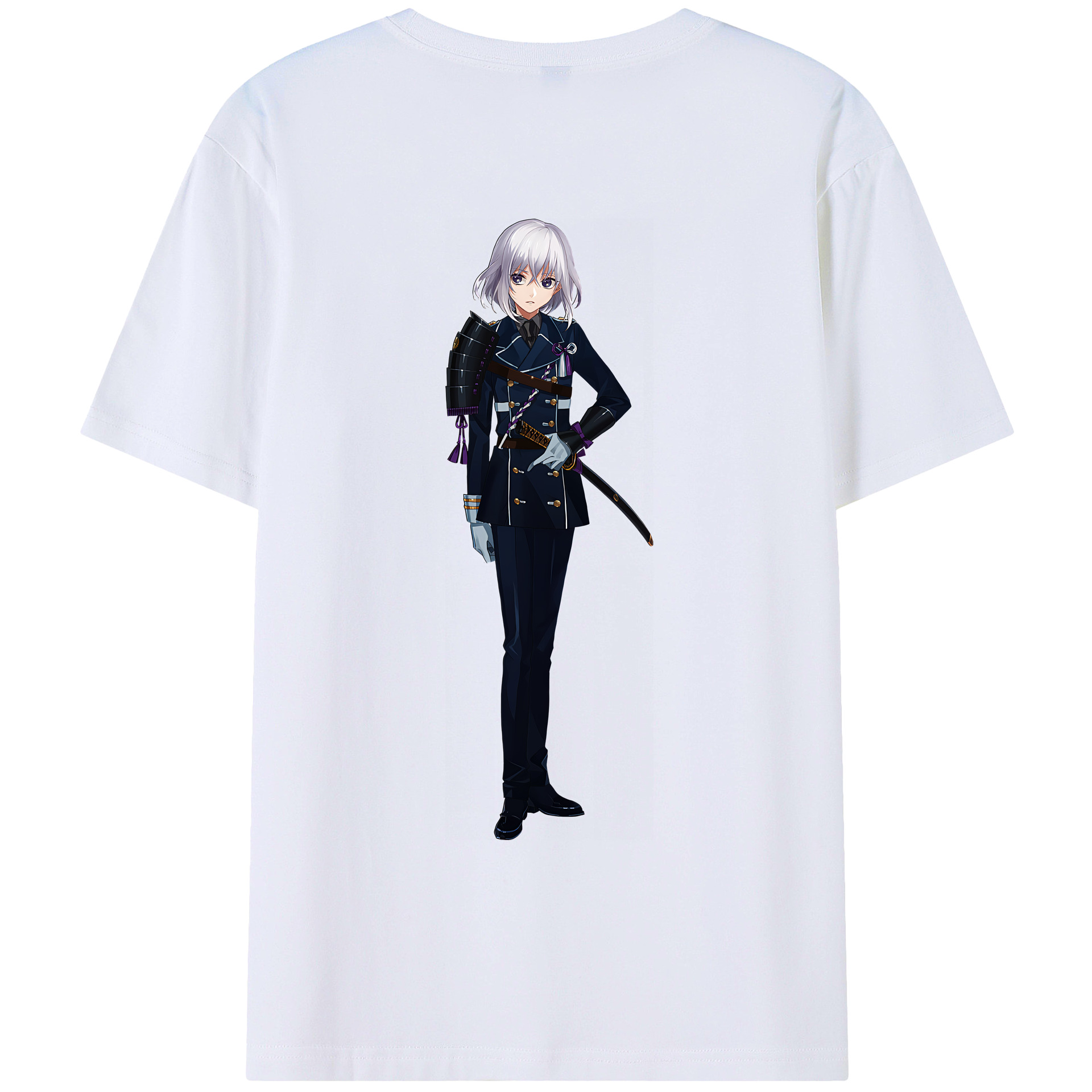 （画像用） 刀剣乱舞 Touken Ranbu 綿100％ メンズ半袖Tシャツ（バックプリント） 通気性