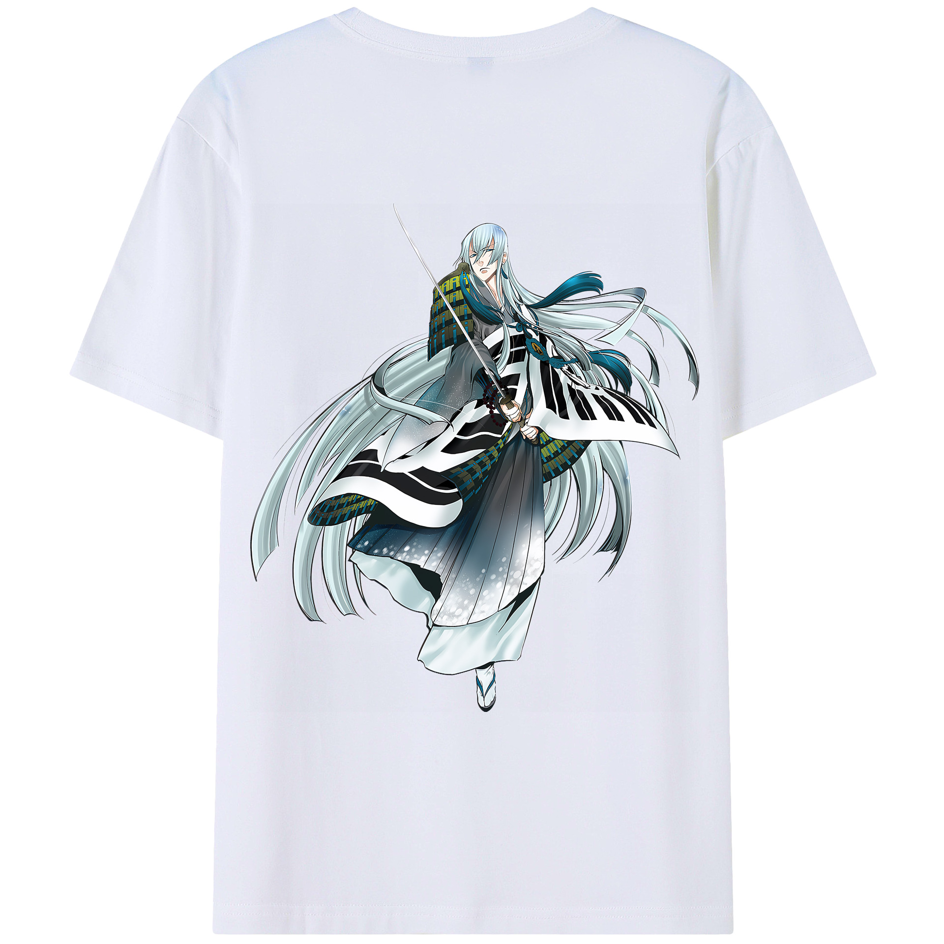 （画像用） 刀剣乱舞 Touken Ranbu 綿100％ メンズ半袖Tシャツ（バックプリント） 通気性