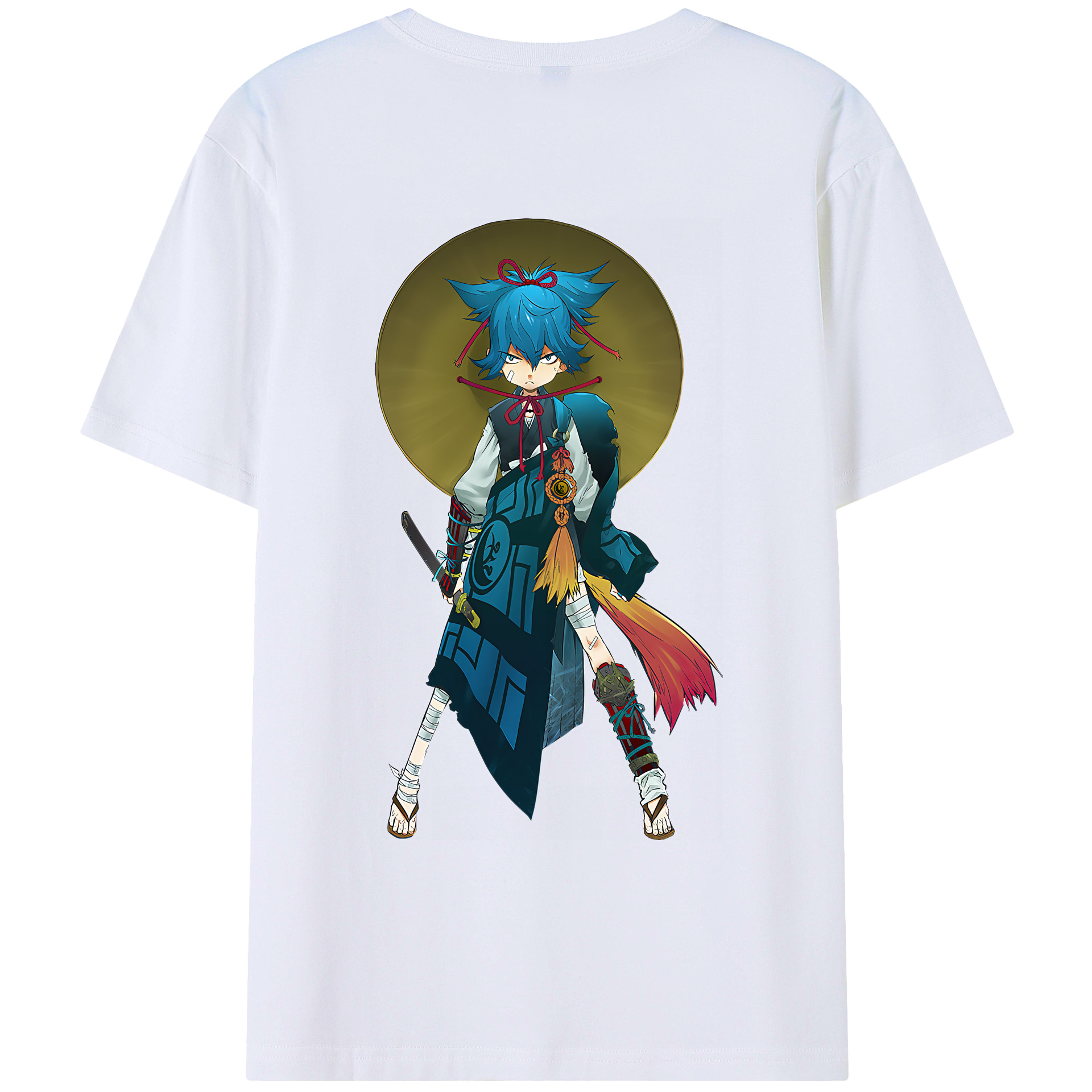 （画像用） 刀剣乱舞 Touken Ranbu 綿100％ メンズ半袖Tシャツ（バックプリント） 通気性