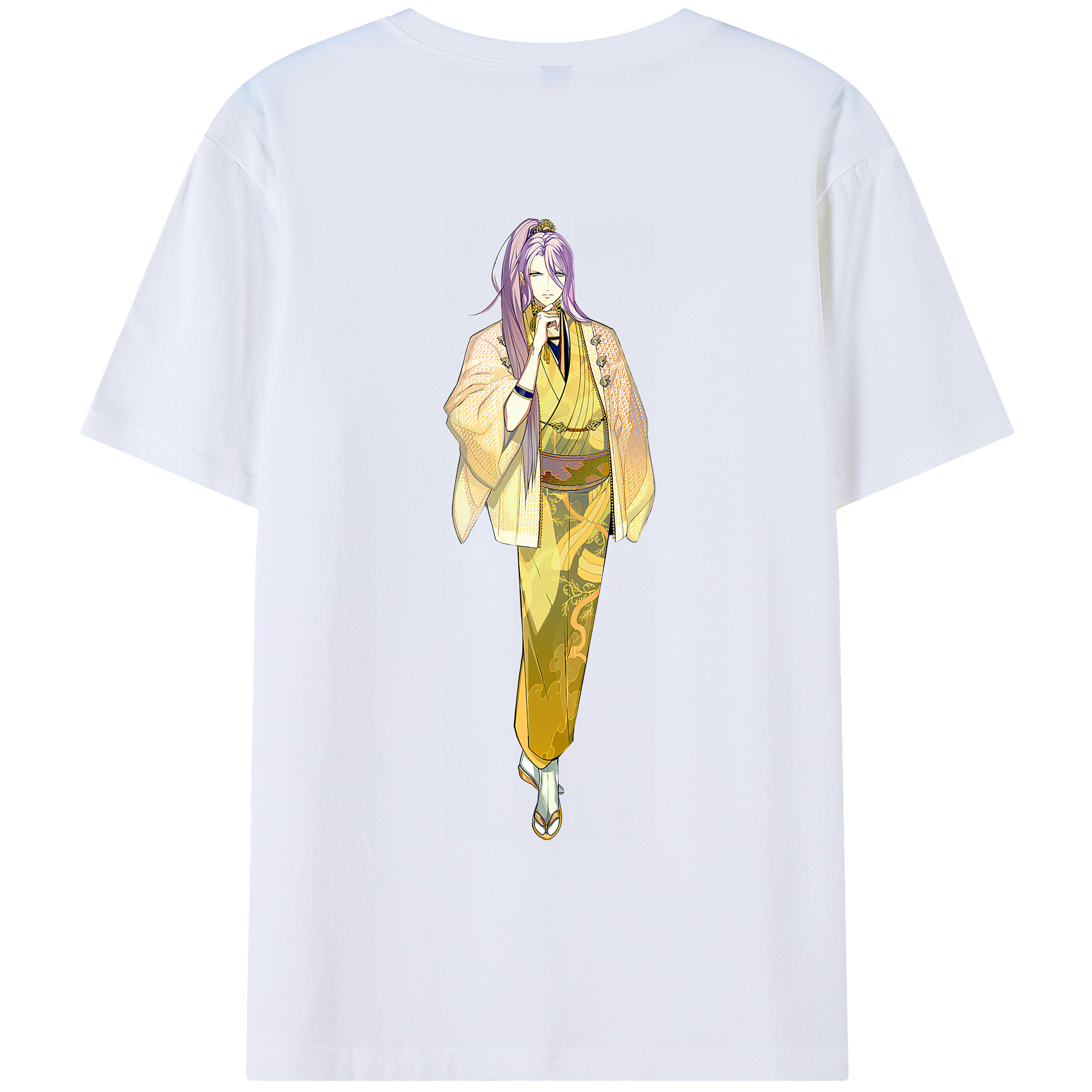 （画像用） 刀剣乱舞 Touken Ranbu 綿100％ メンズ半袖Tシャツ（バックプリント） 通気性